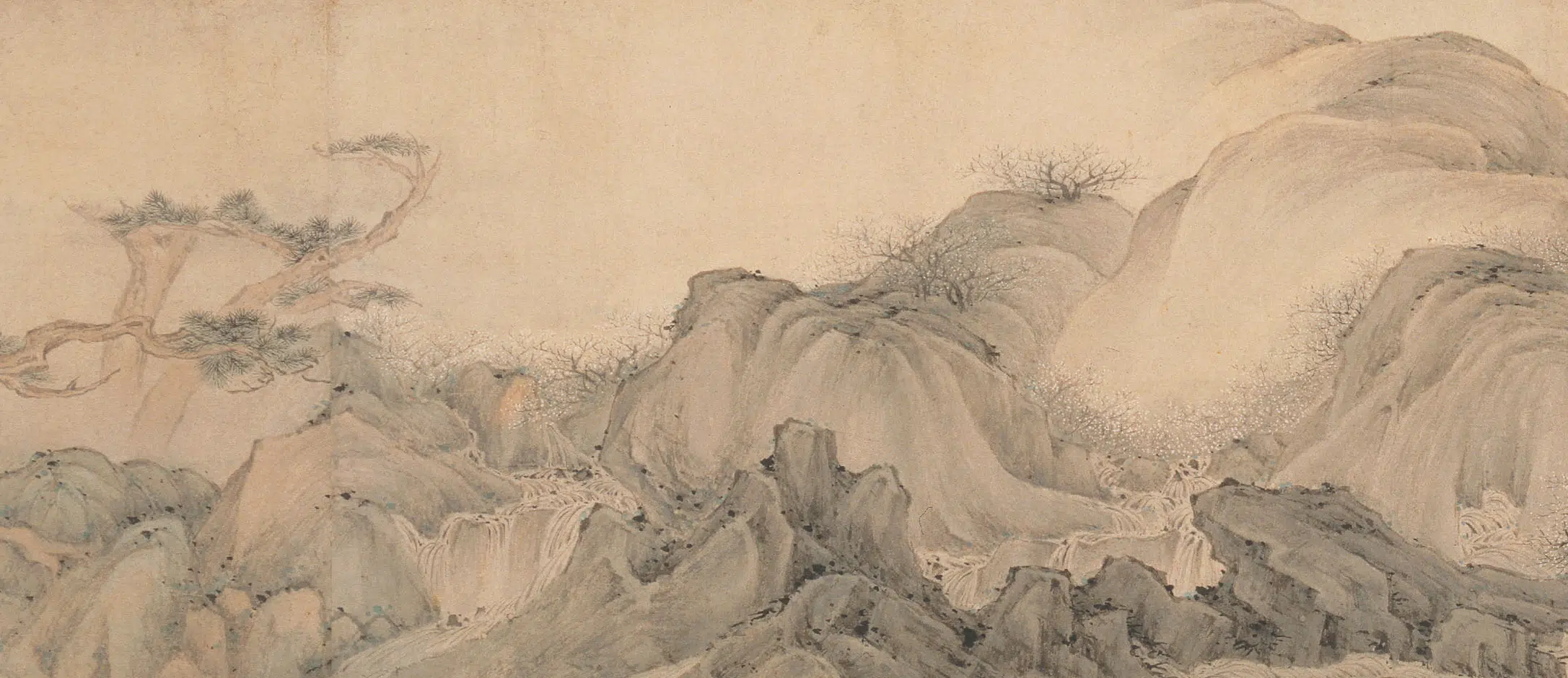 清代【叶欣】《梅花流泉图卷》 第7张