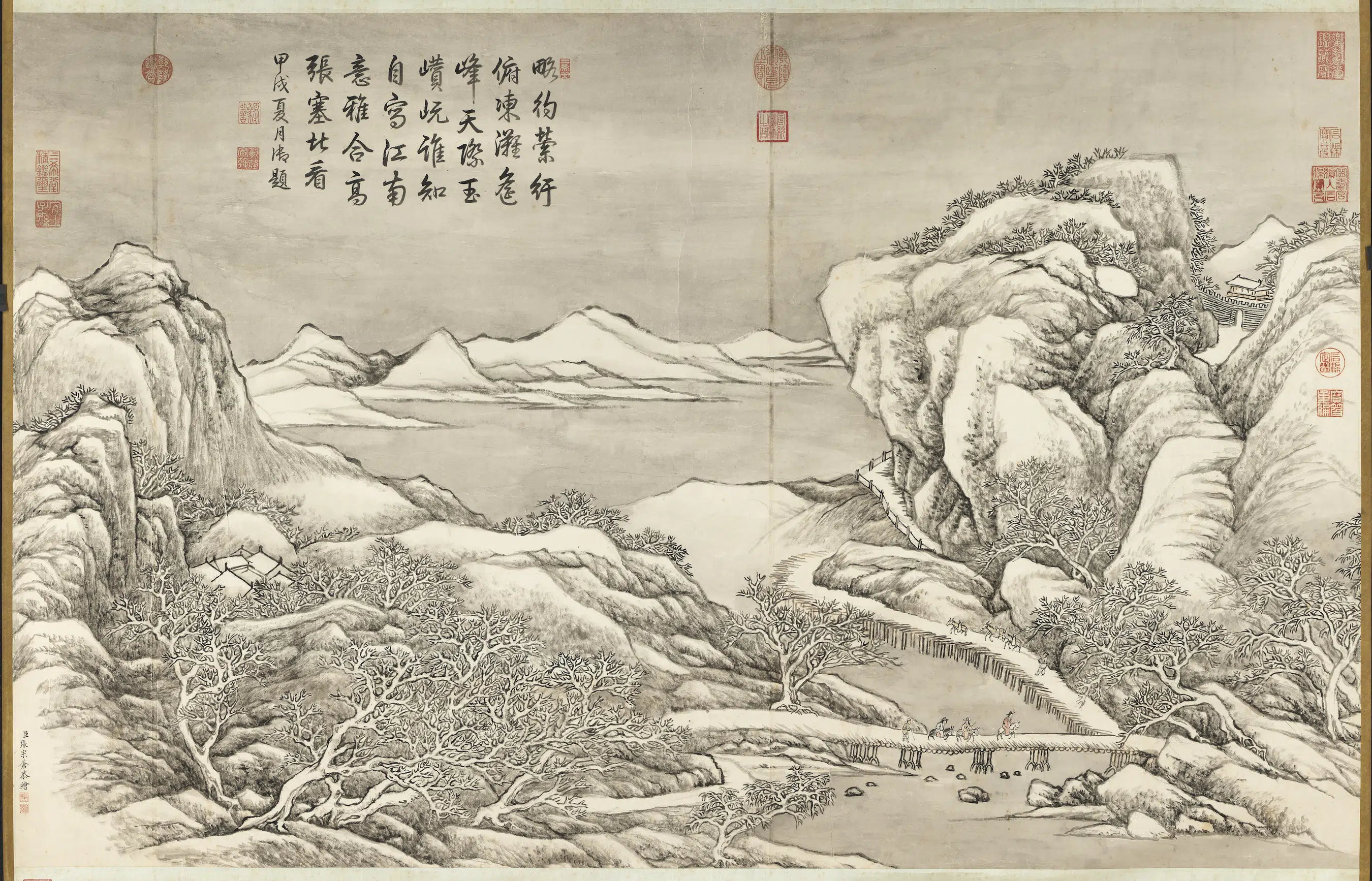 清代【张宗苍】《画雪景图轴》