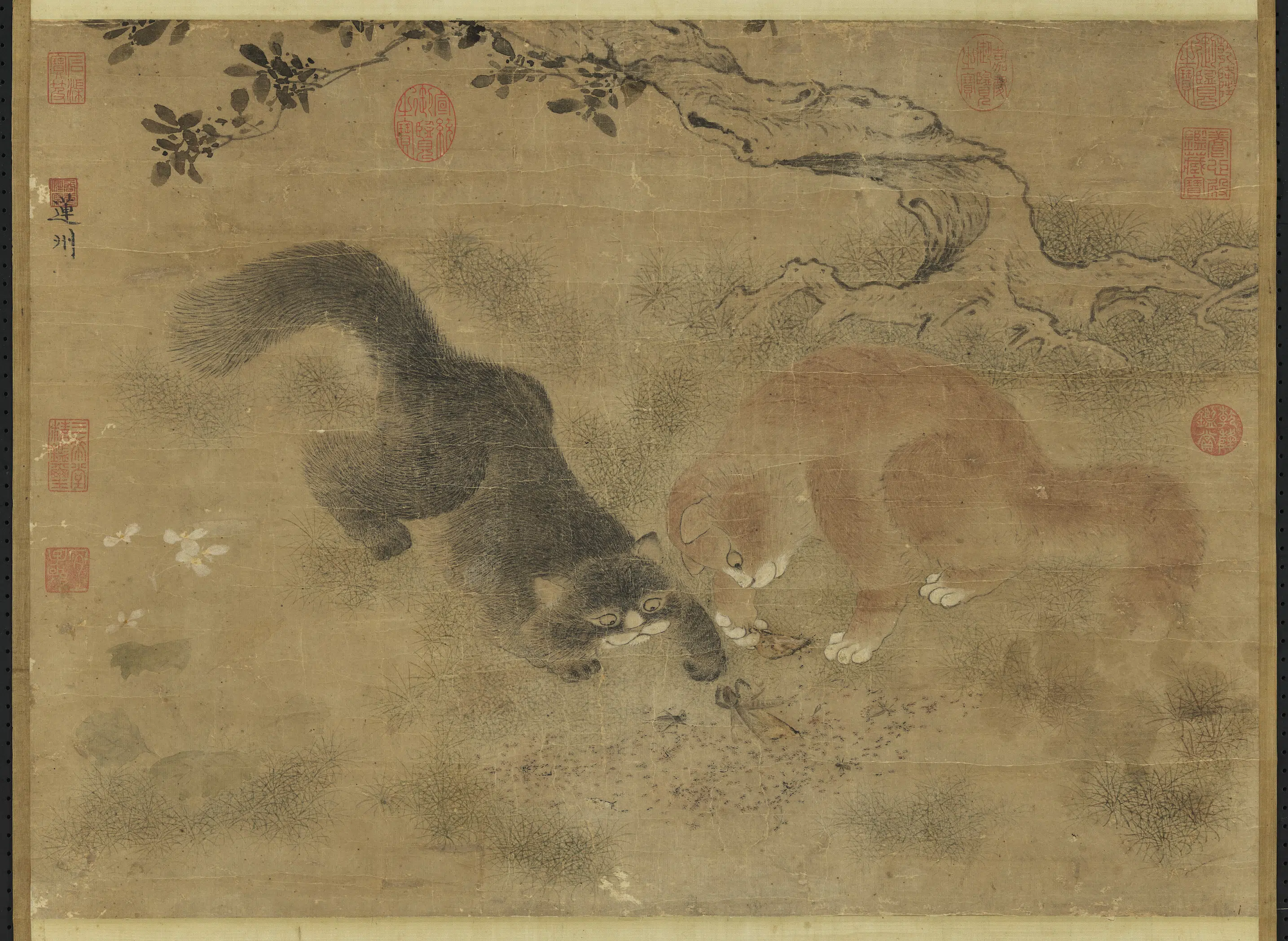 明朝【商喜】《戏猫图轴》