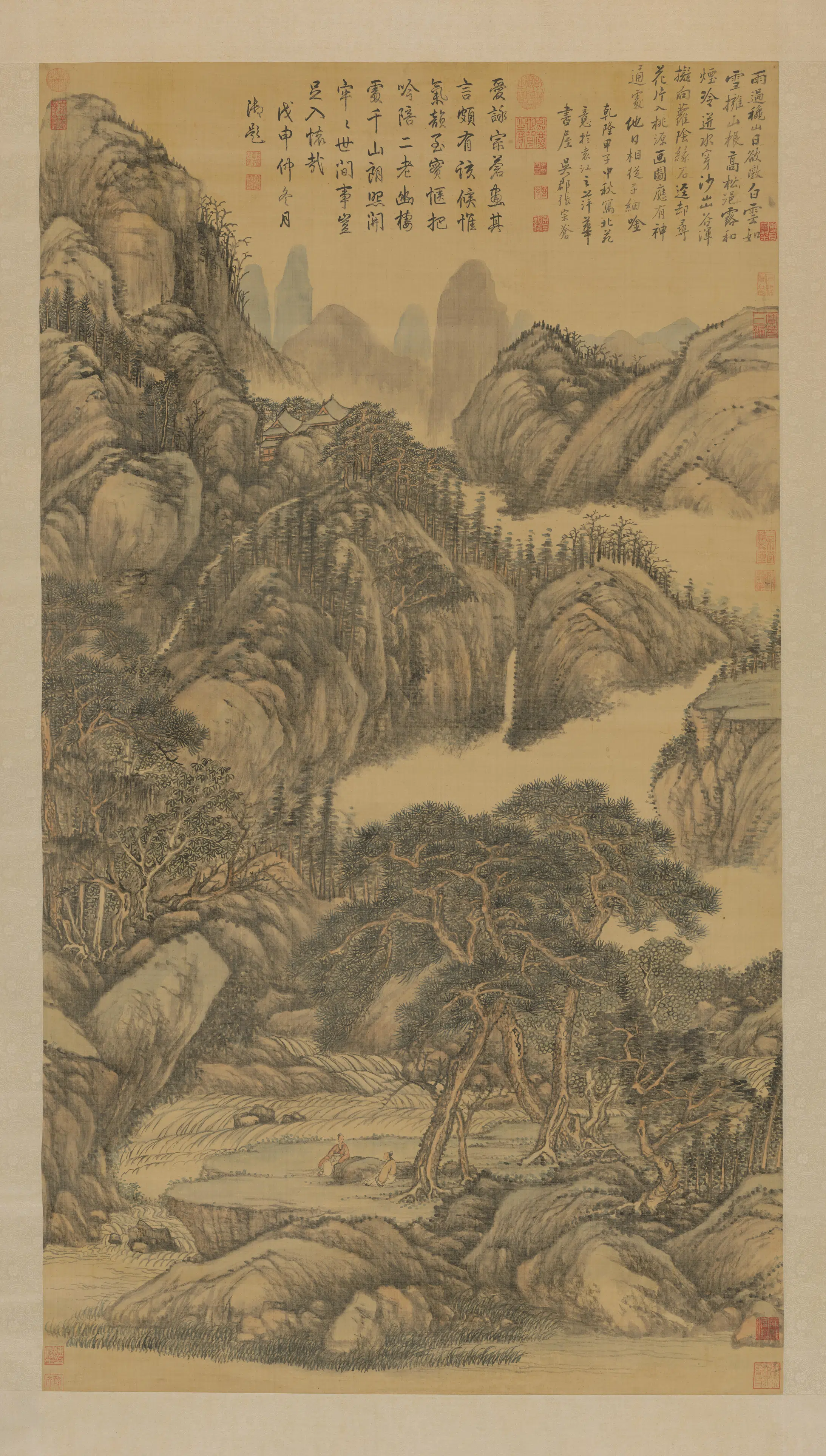 清代【张宗苍】《山水轴》