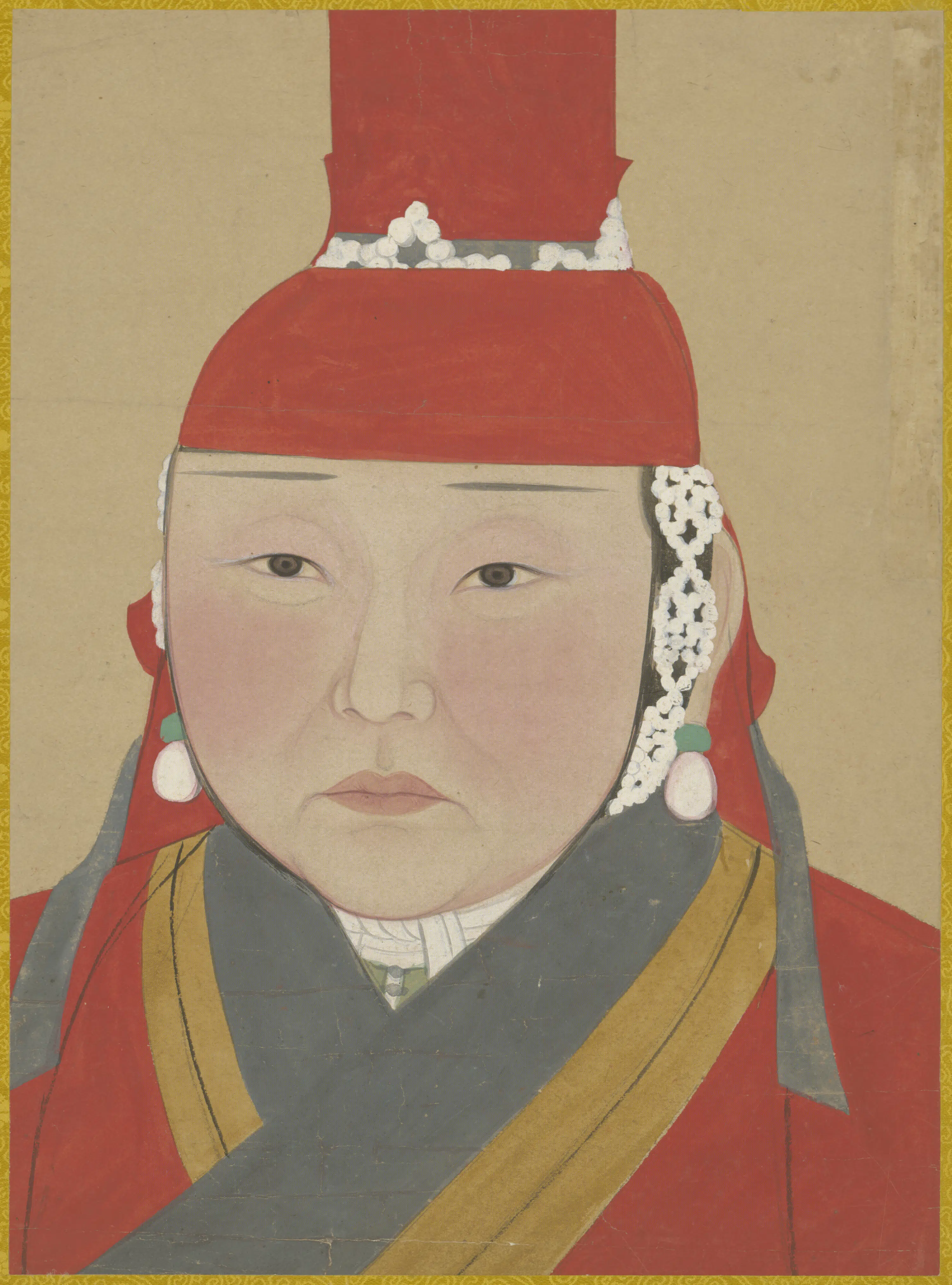 元朝【元人】《画元后妃太子像册-后妃像-2》