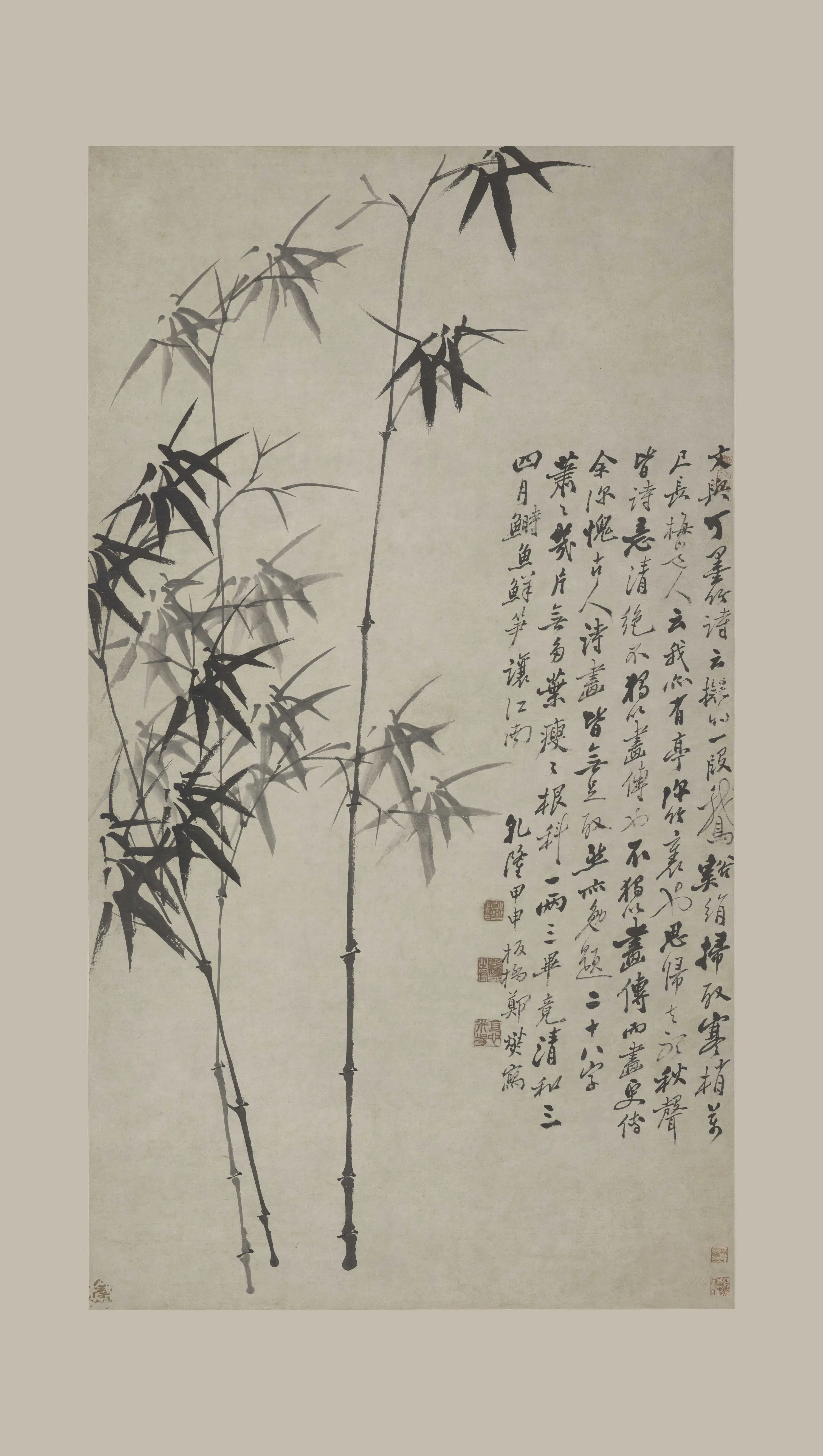 清代【郑板桥（郑燮）】《墨竹图轴-3》