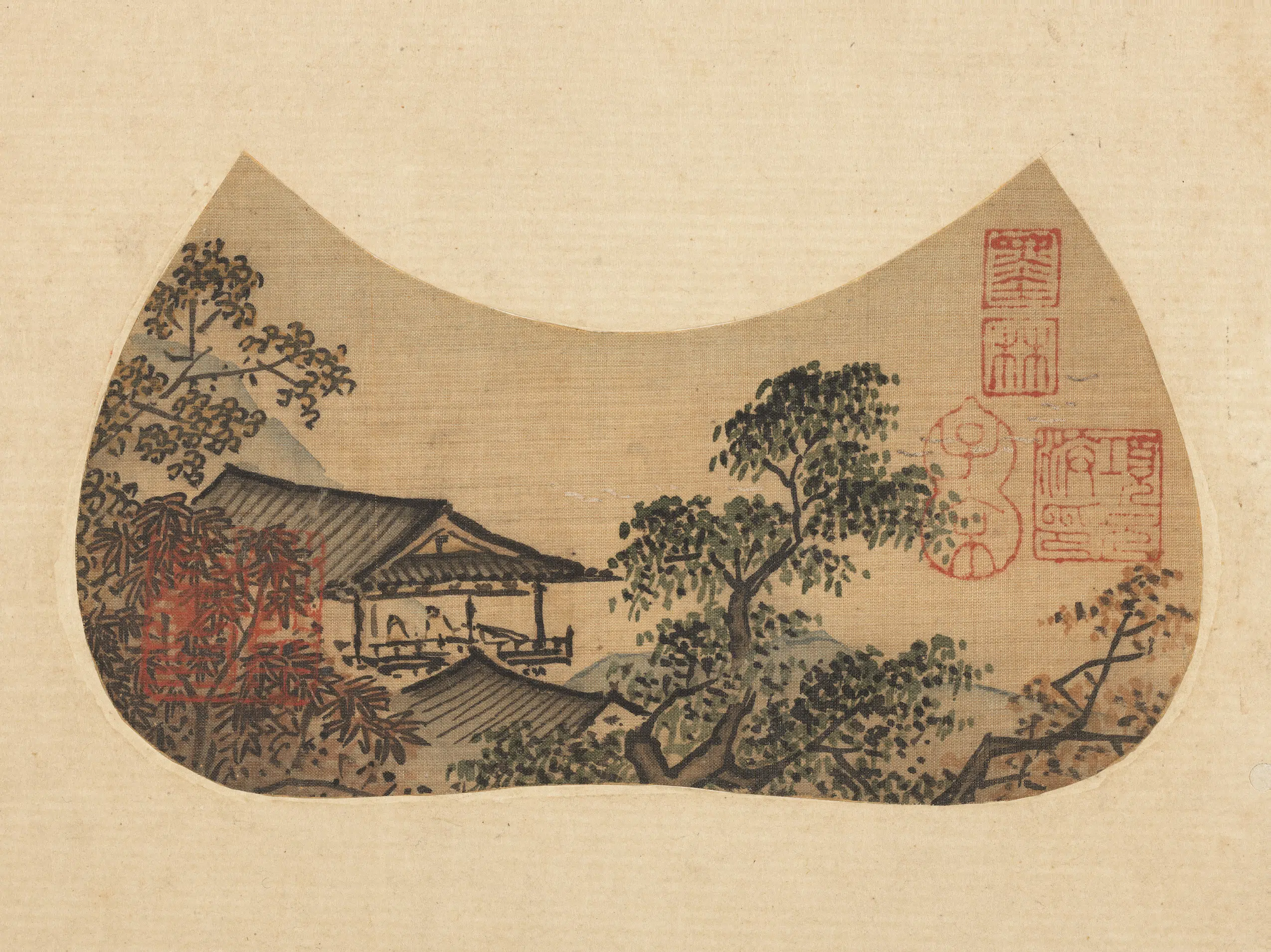南宋【马远】《小品册-绿阁坐赏》