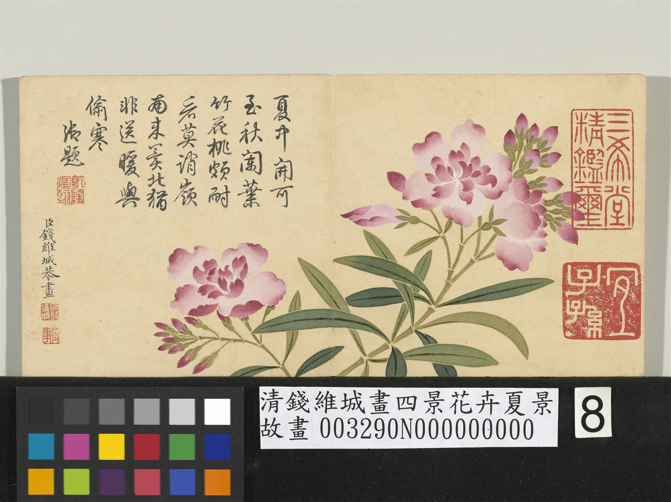 清代【钱维城】《画四景花卉夏景册》