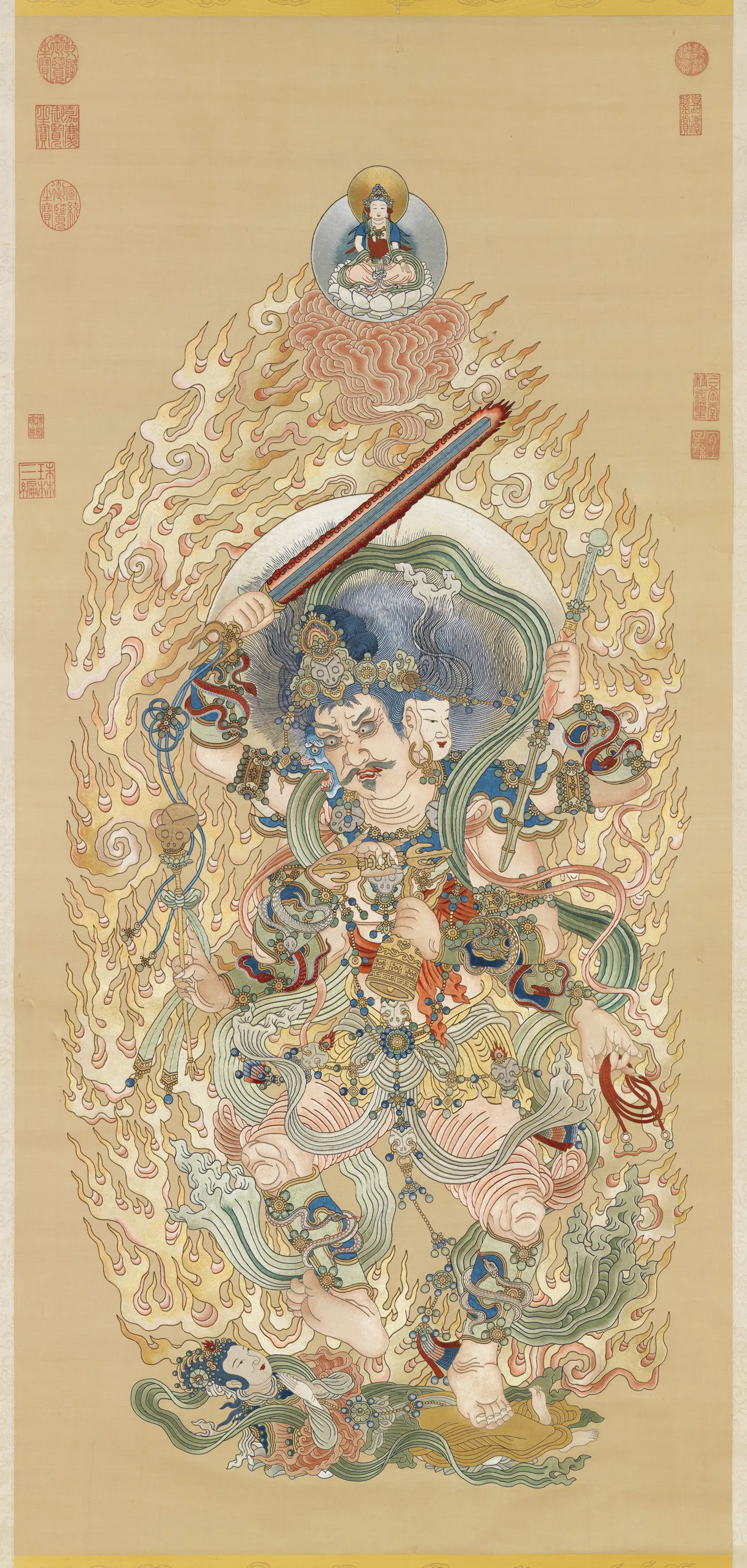 《绣线佛像（十一）明王图轴》