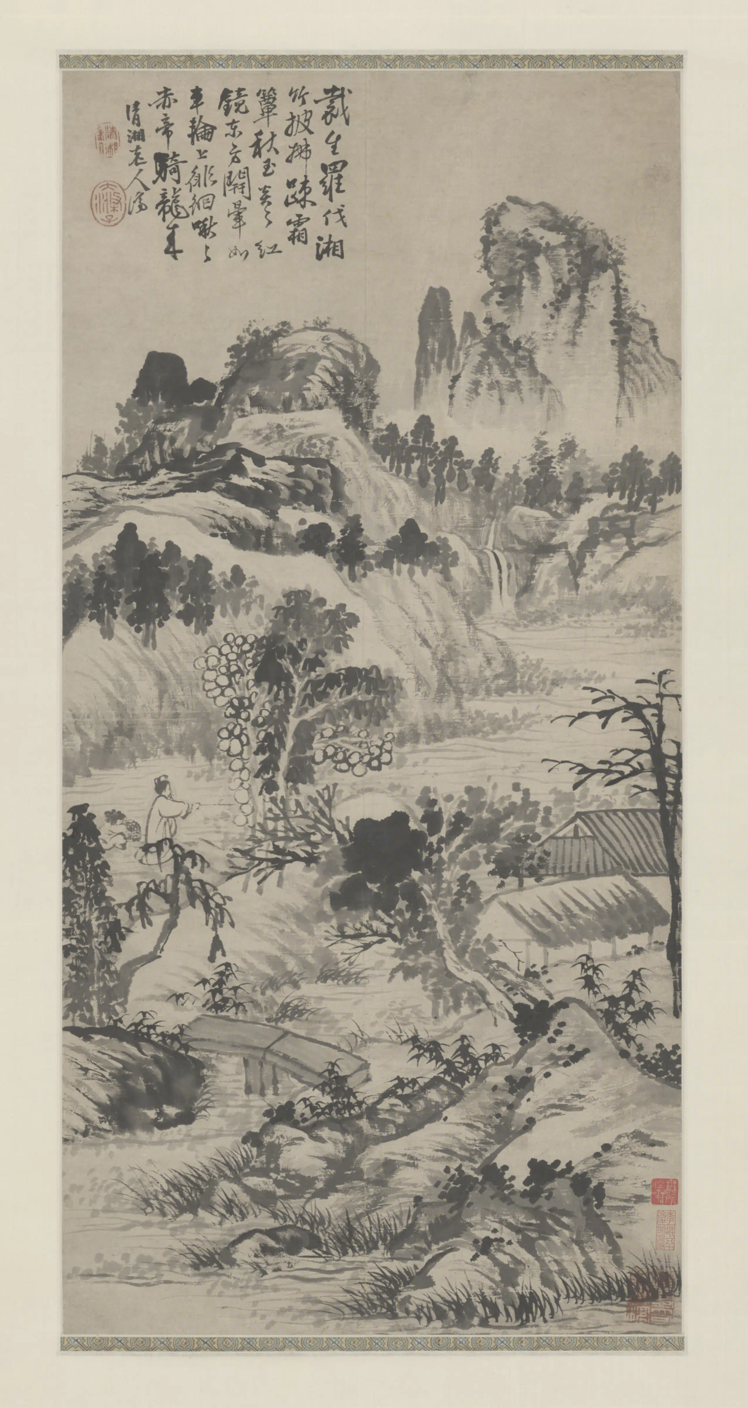 清代【石涛】《山水图轴》