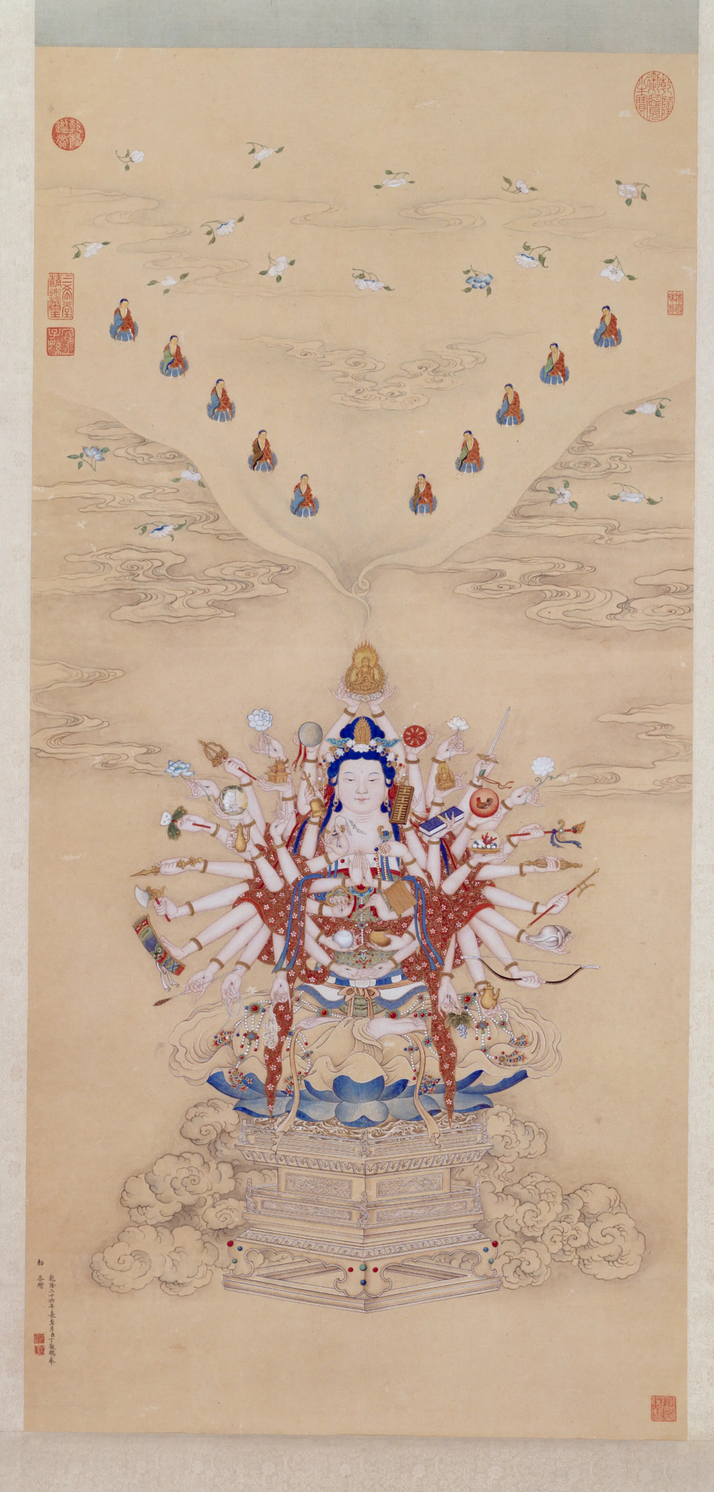 清代【丁观鹏】《画宝相观音像轴》