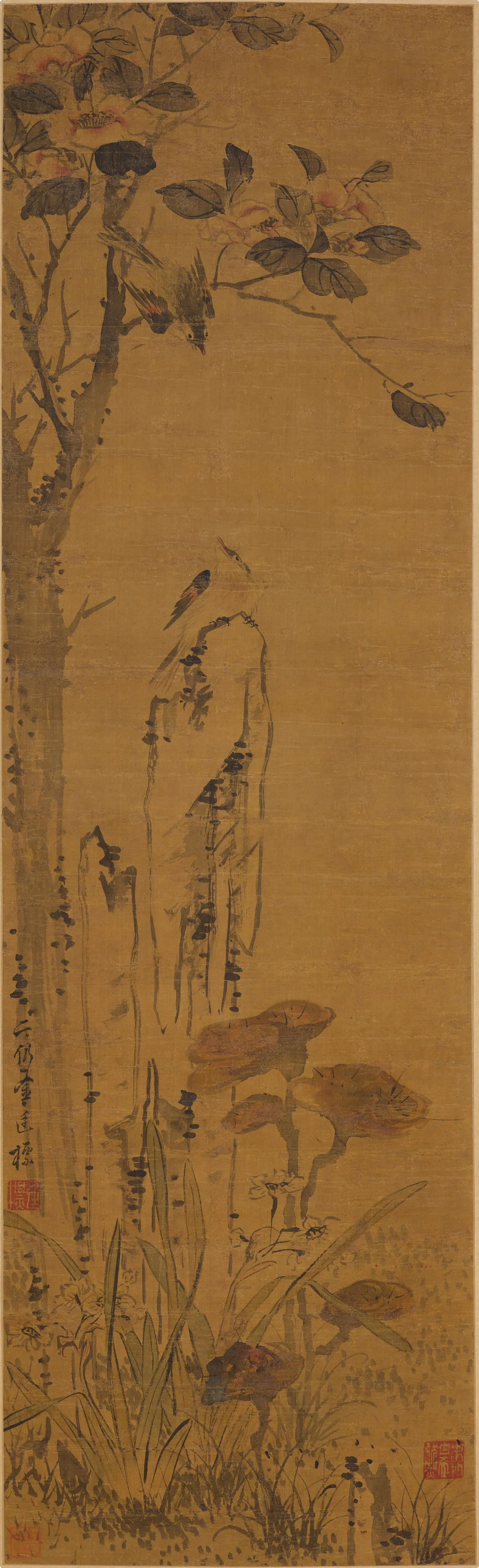 清代【金廷标】《花鸟轴》 第1张