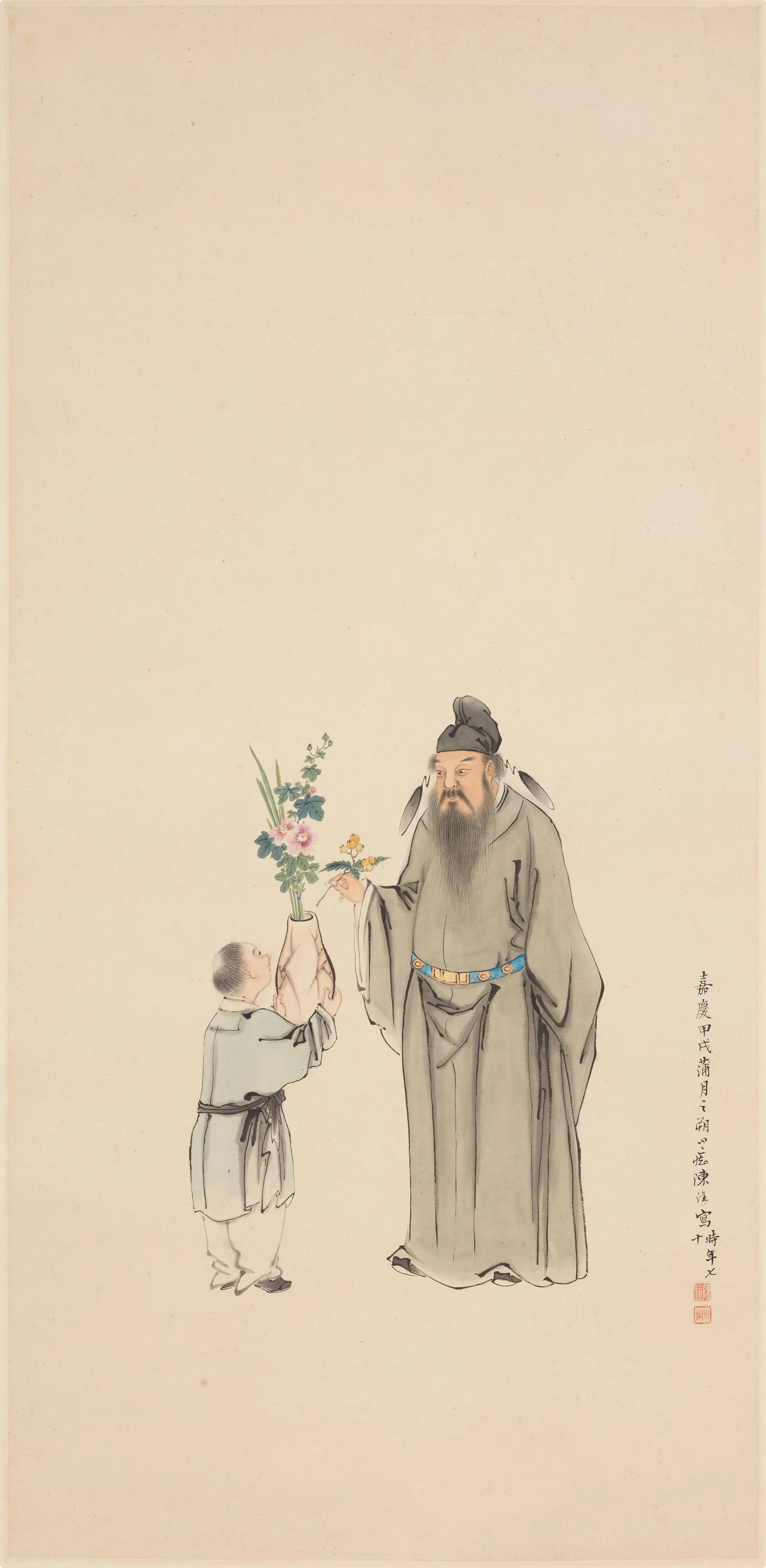 清代【陈淦】《钟馗图轴》