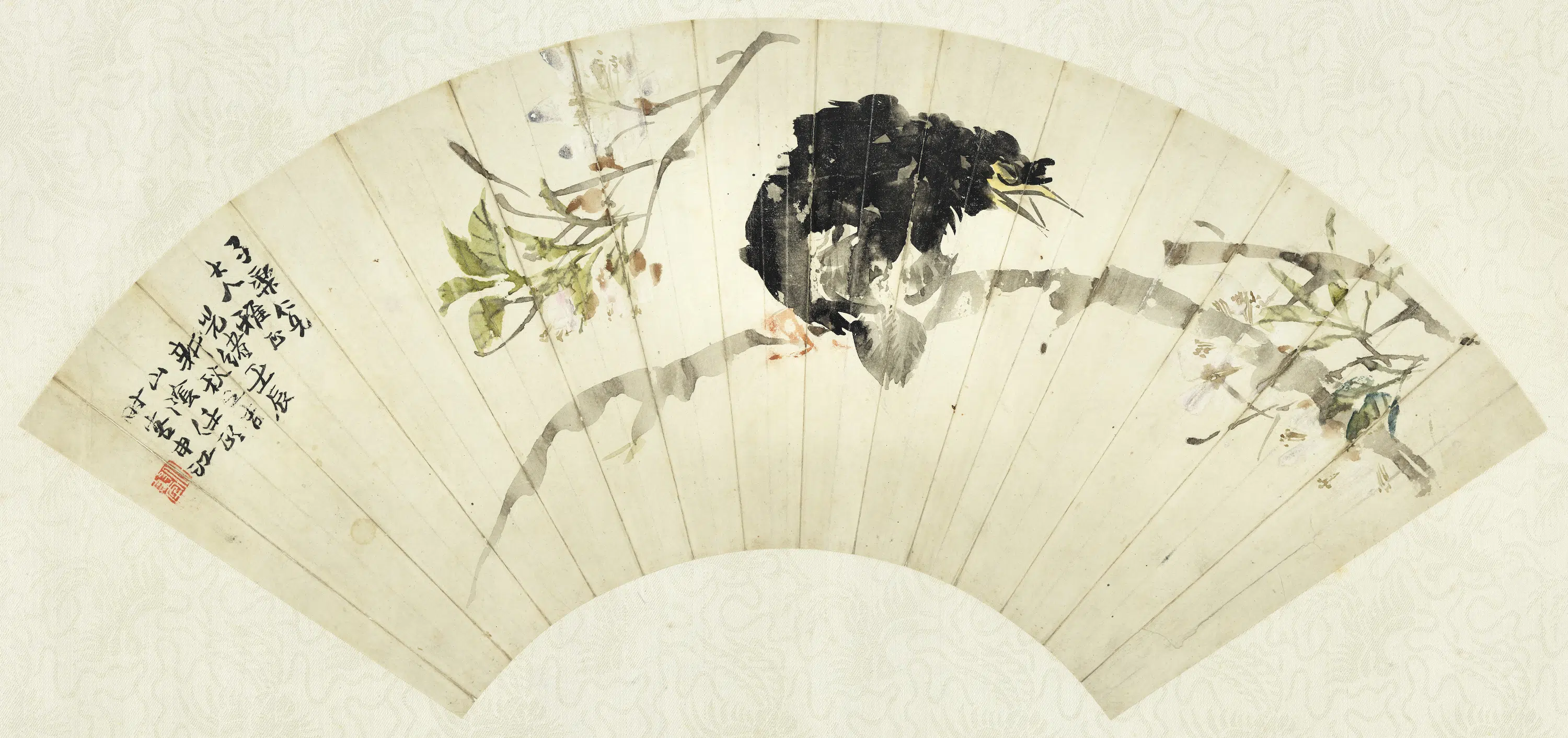 清代【任伯年-任颐】《花鸟扇面单片》