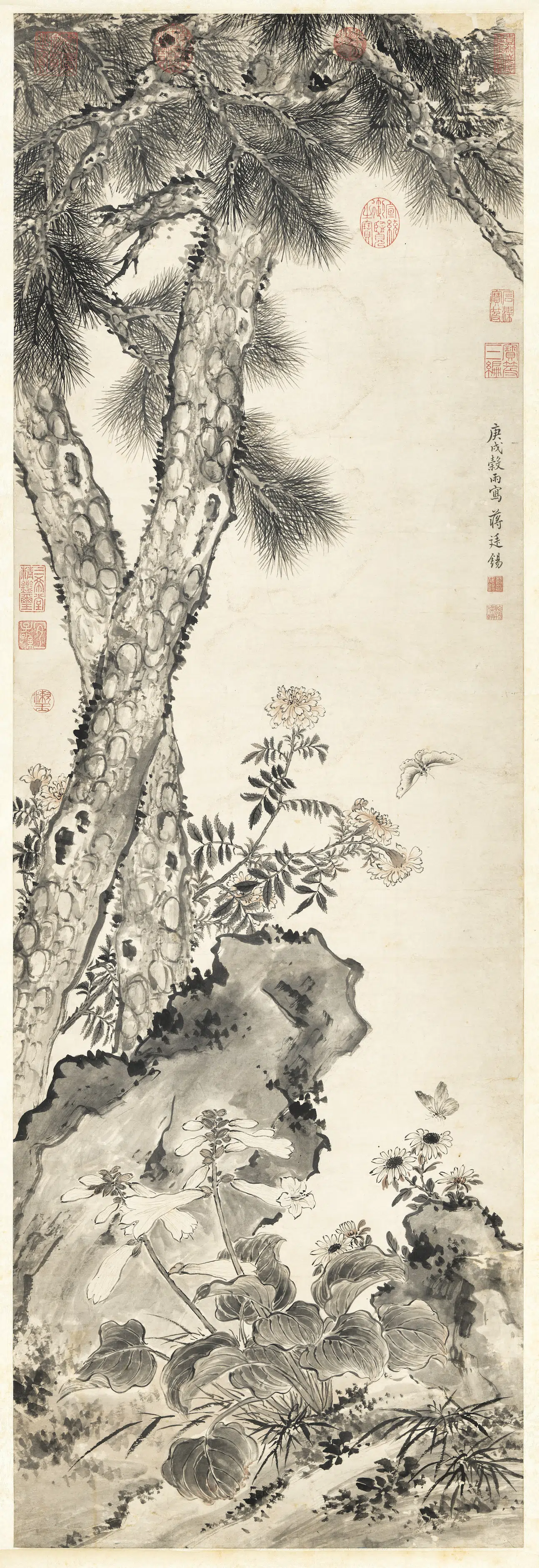 清代【蒋廷锡】《乔松春荫图轴》