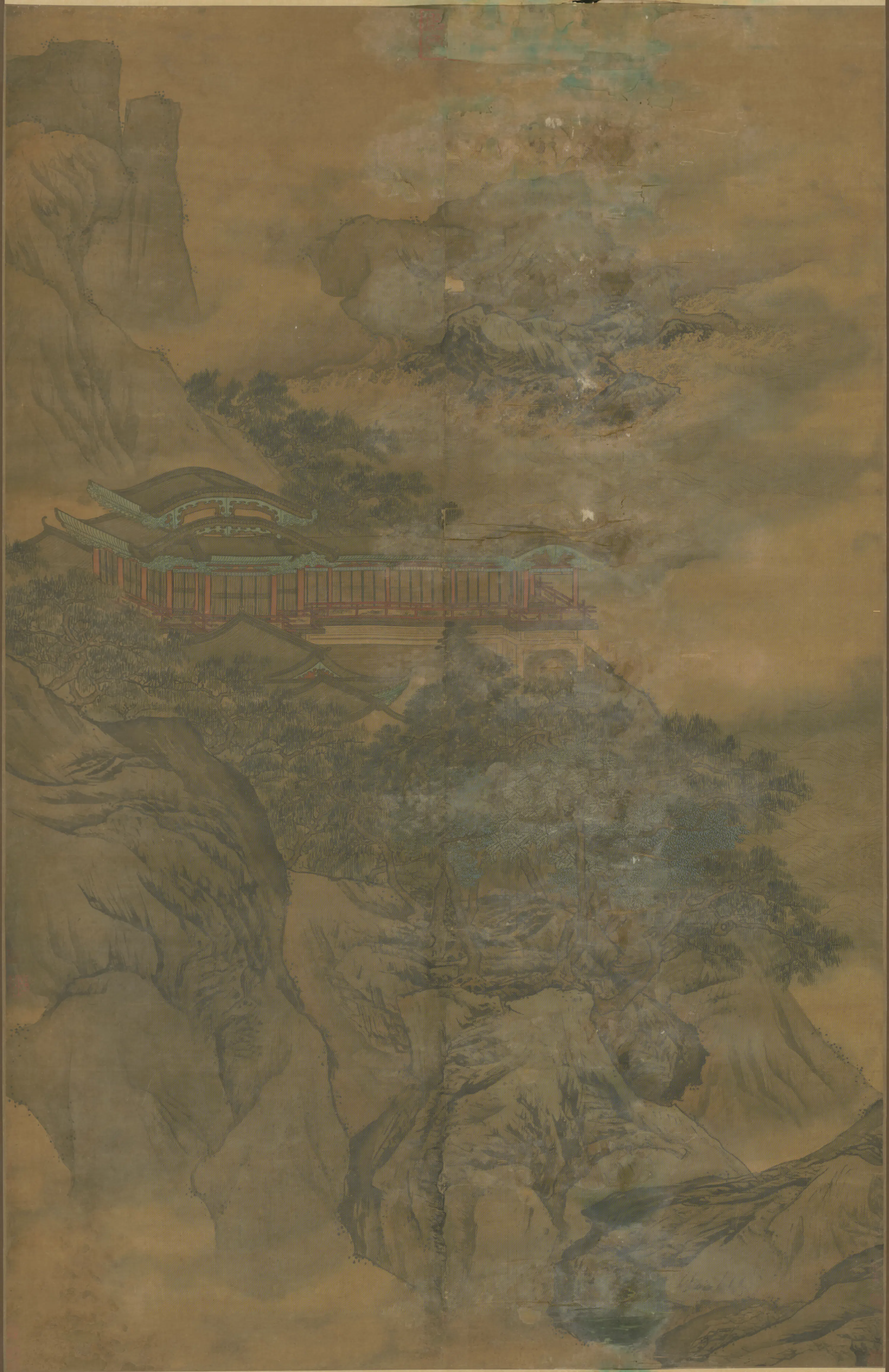 清代【清人】《山水楼阁图轴》 第1张 清代【清人】《山水楼阁图轴》 第1张