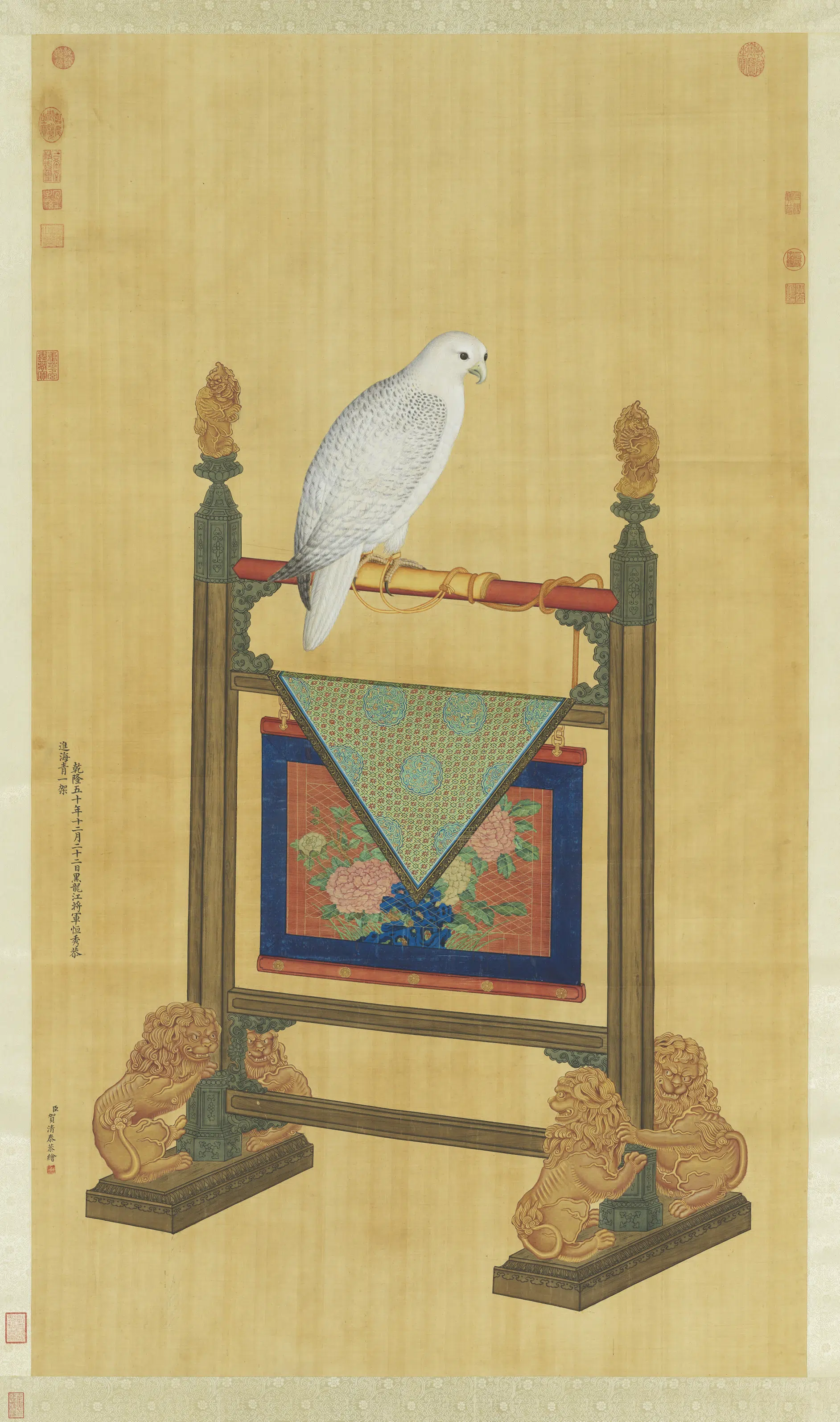 清代【贺清泰】《画白海青图轴-2》