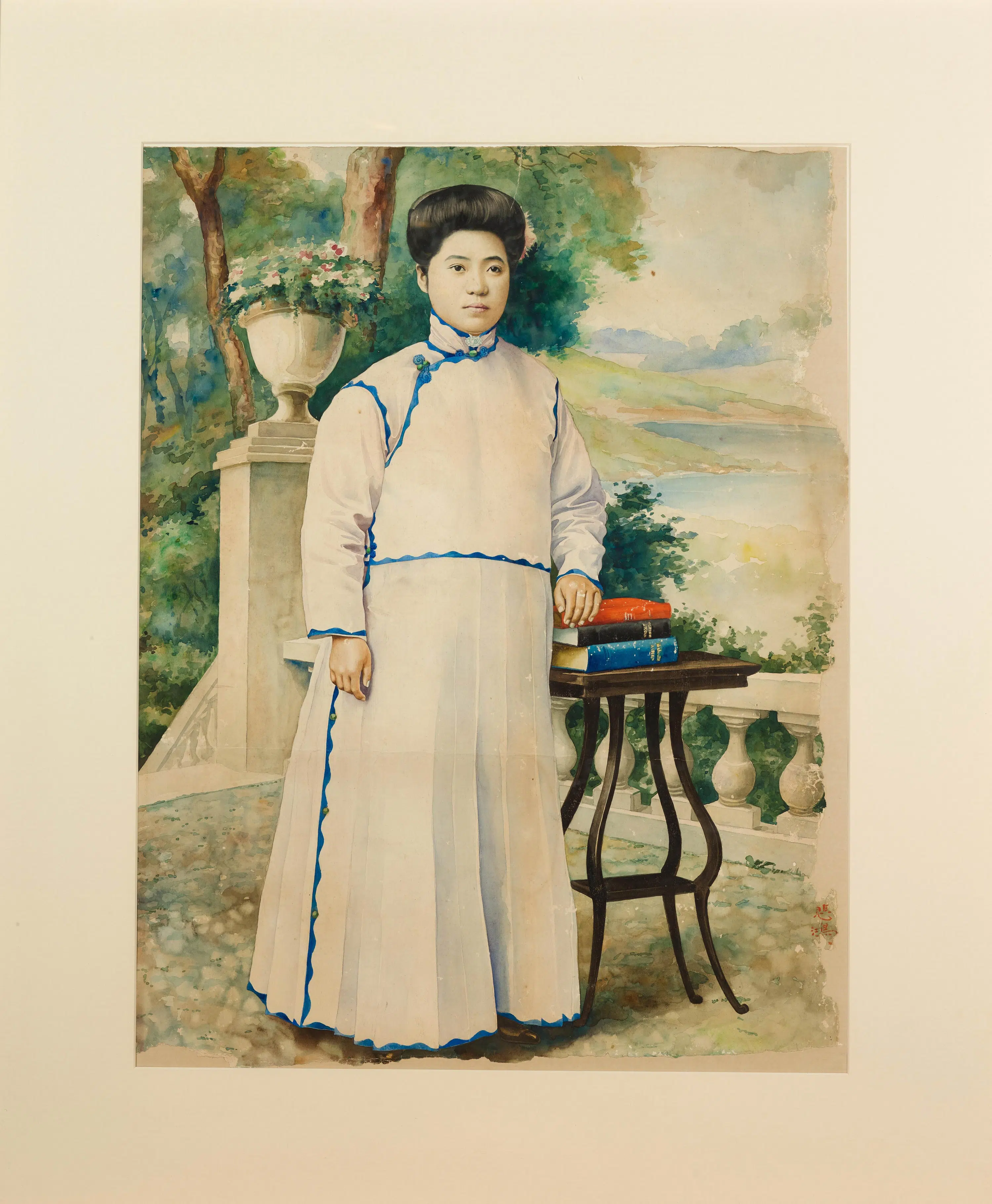 现代【徐悲鸿】《康有为夫人像》