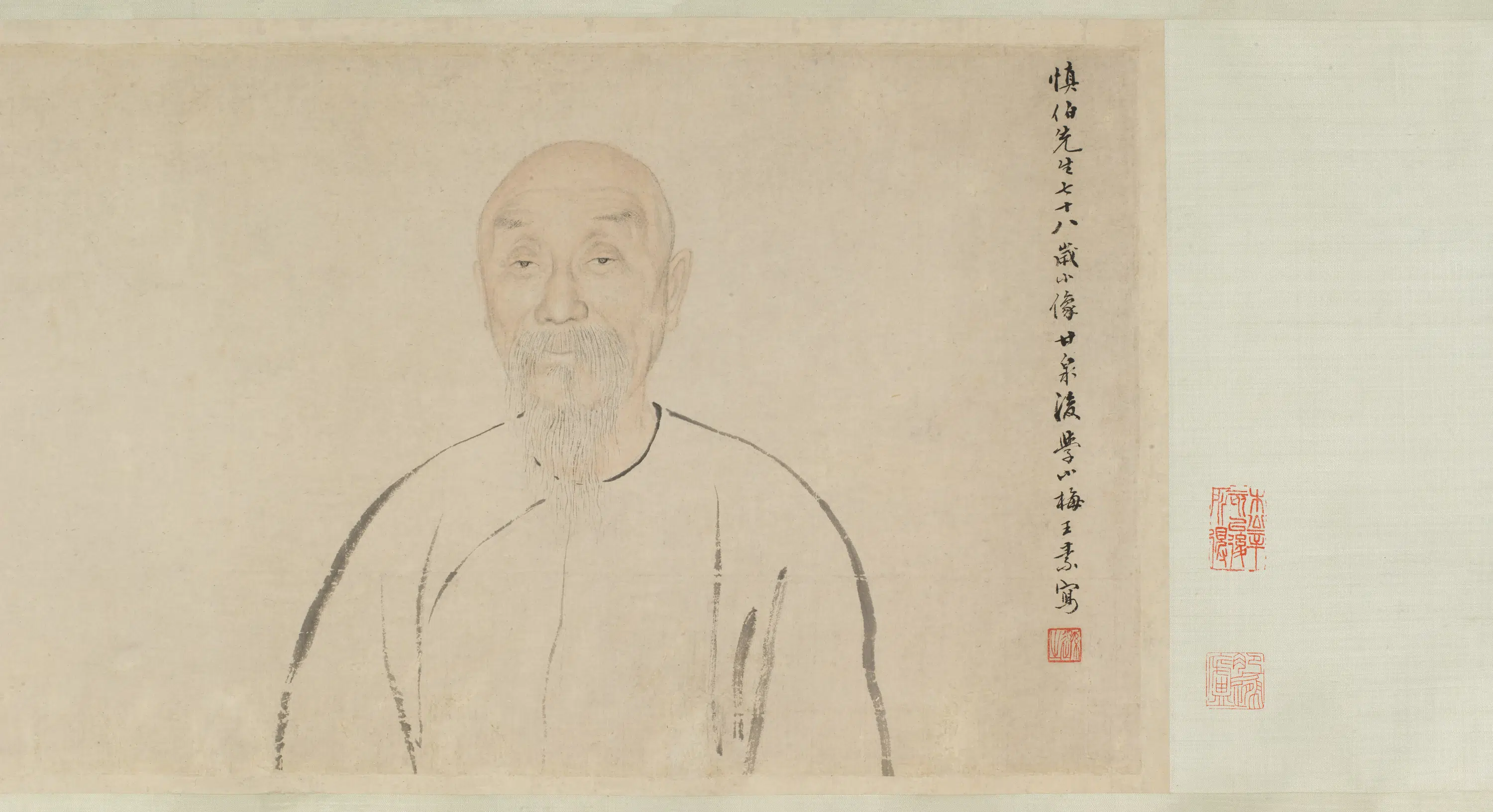 清代【王素】《包世臣小像图卷》