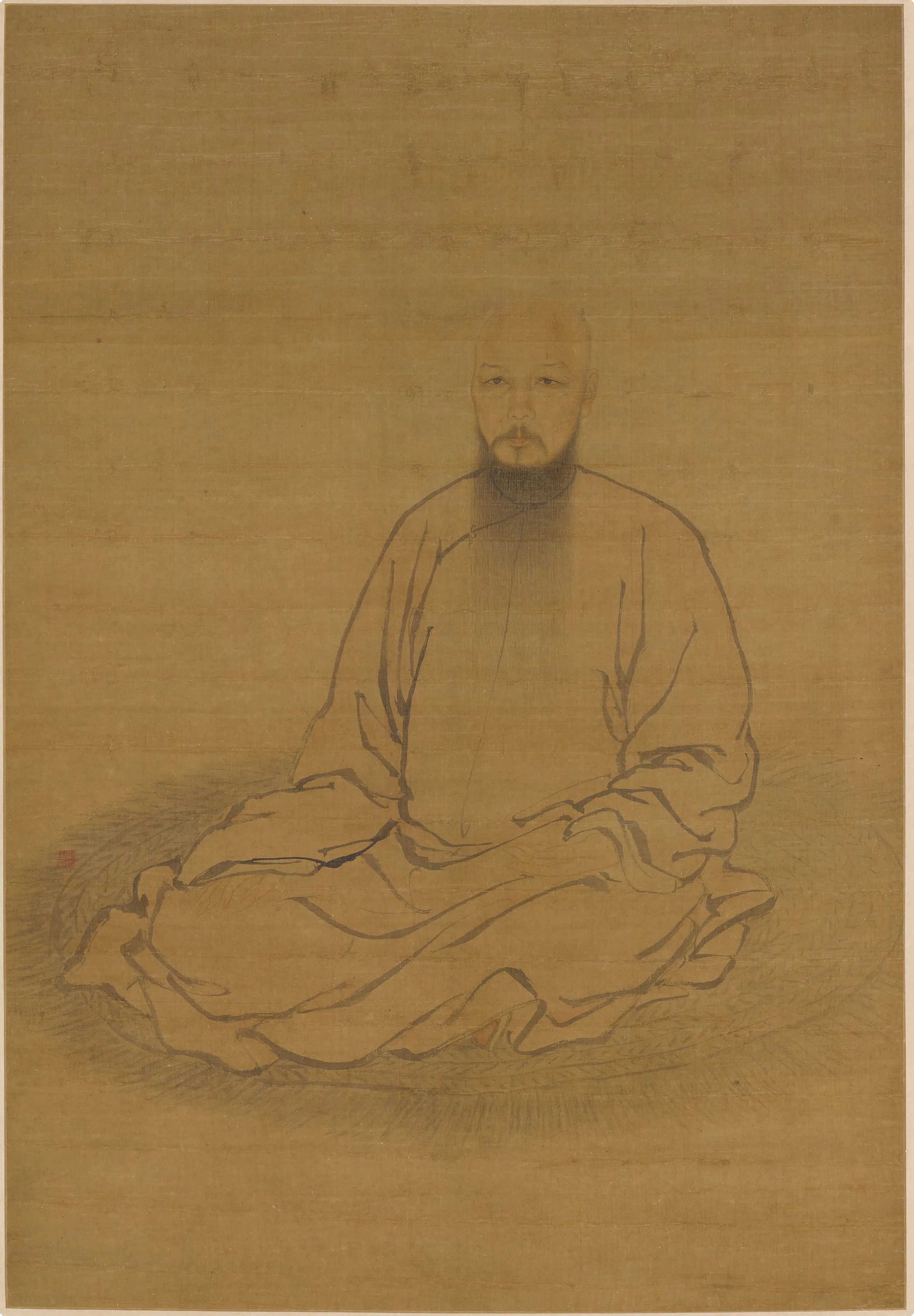 清代【闵贞】《肖像图轴》