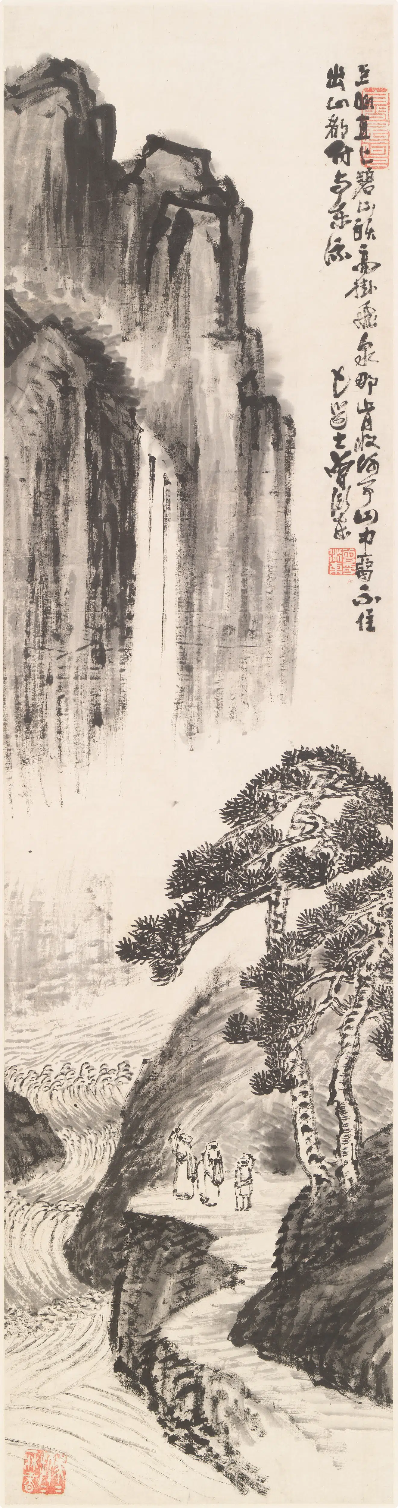 清代【曾衍东】《出山东流图轴》