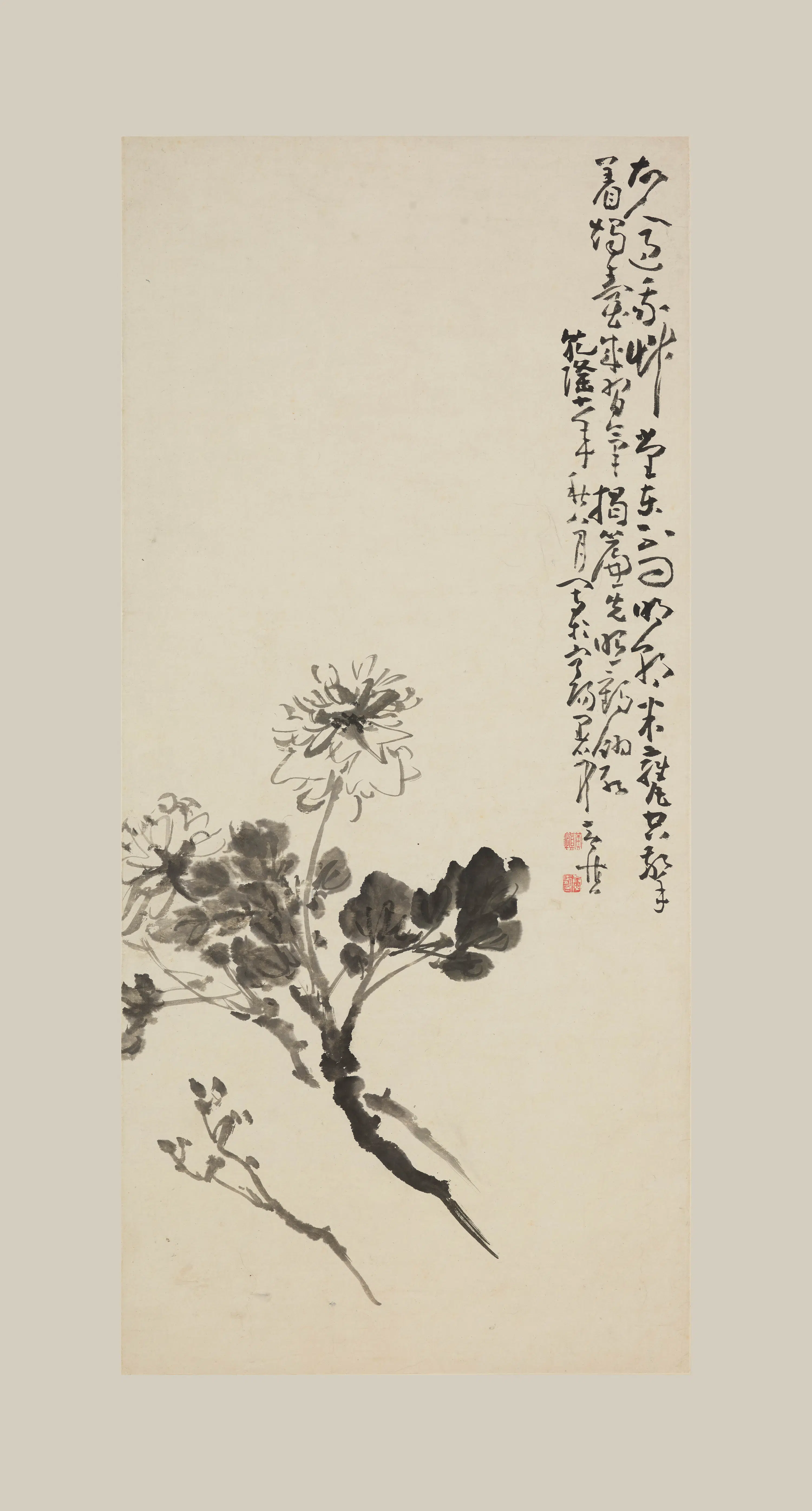 清代【黄慎】《牡丹图轴》