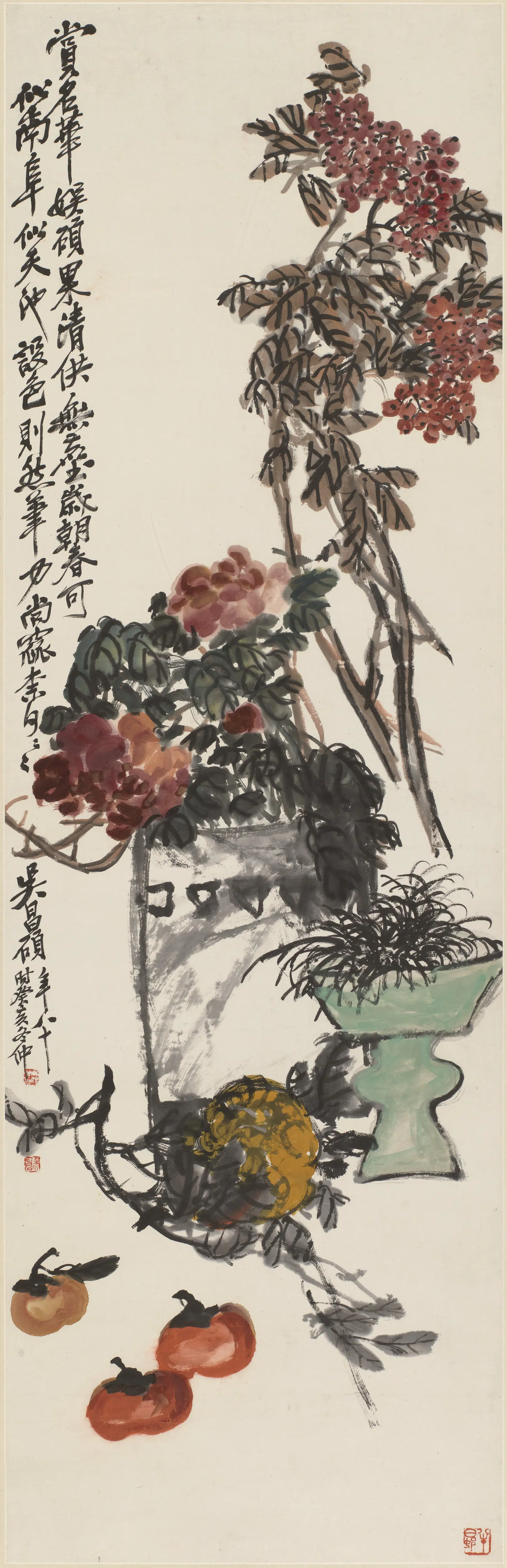 清代【吴昌硕】《岁朝图轴》