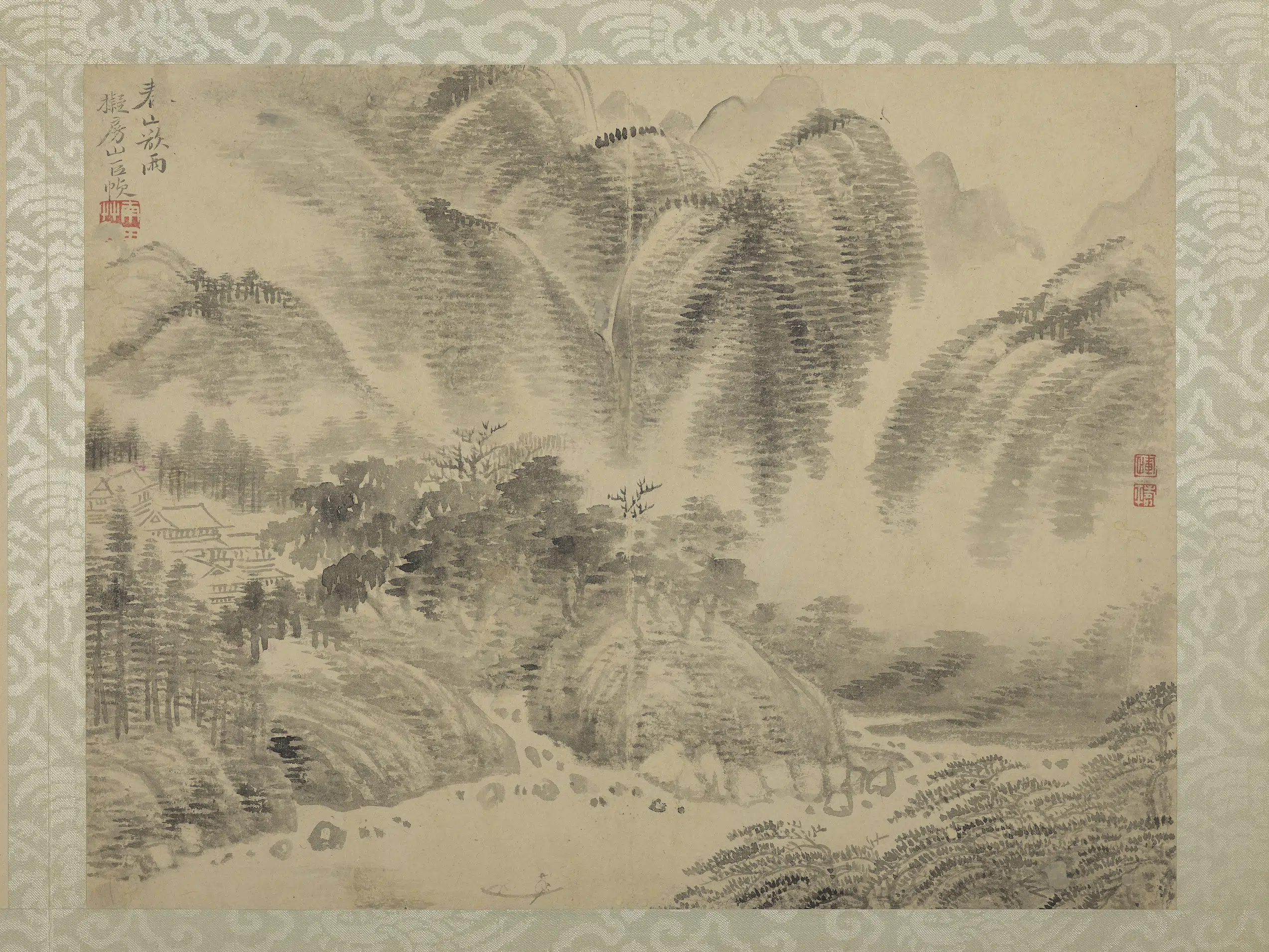 清代【恽寿平】《仿古山水册-2-12开》 第10张