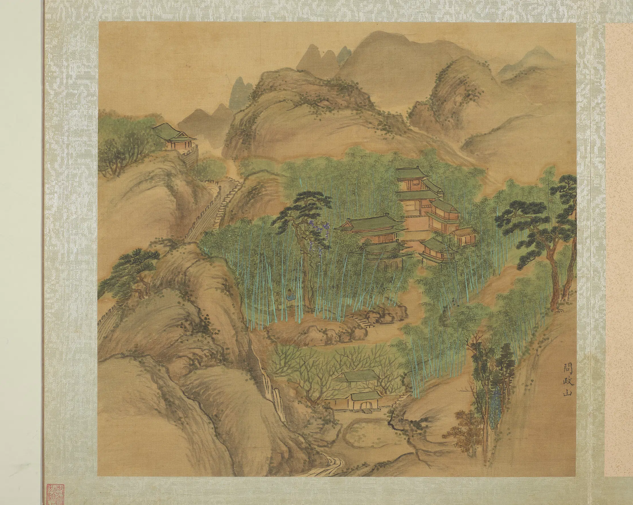 明朝【周用】《画新安十景图册-问政山》