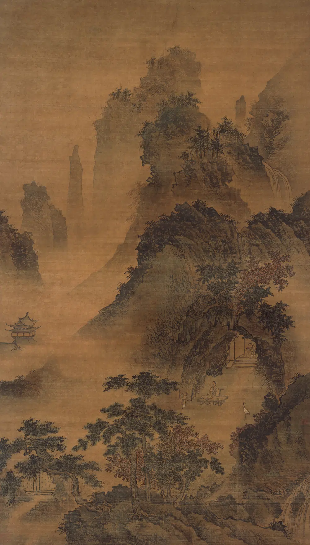 明朝【佚名】《研朱点易图轴》