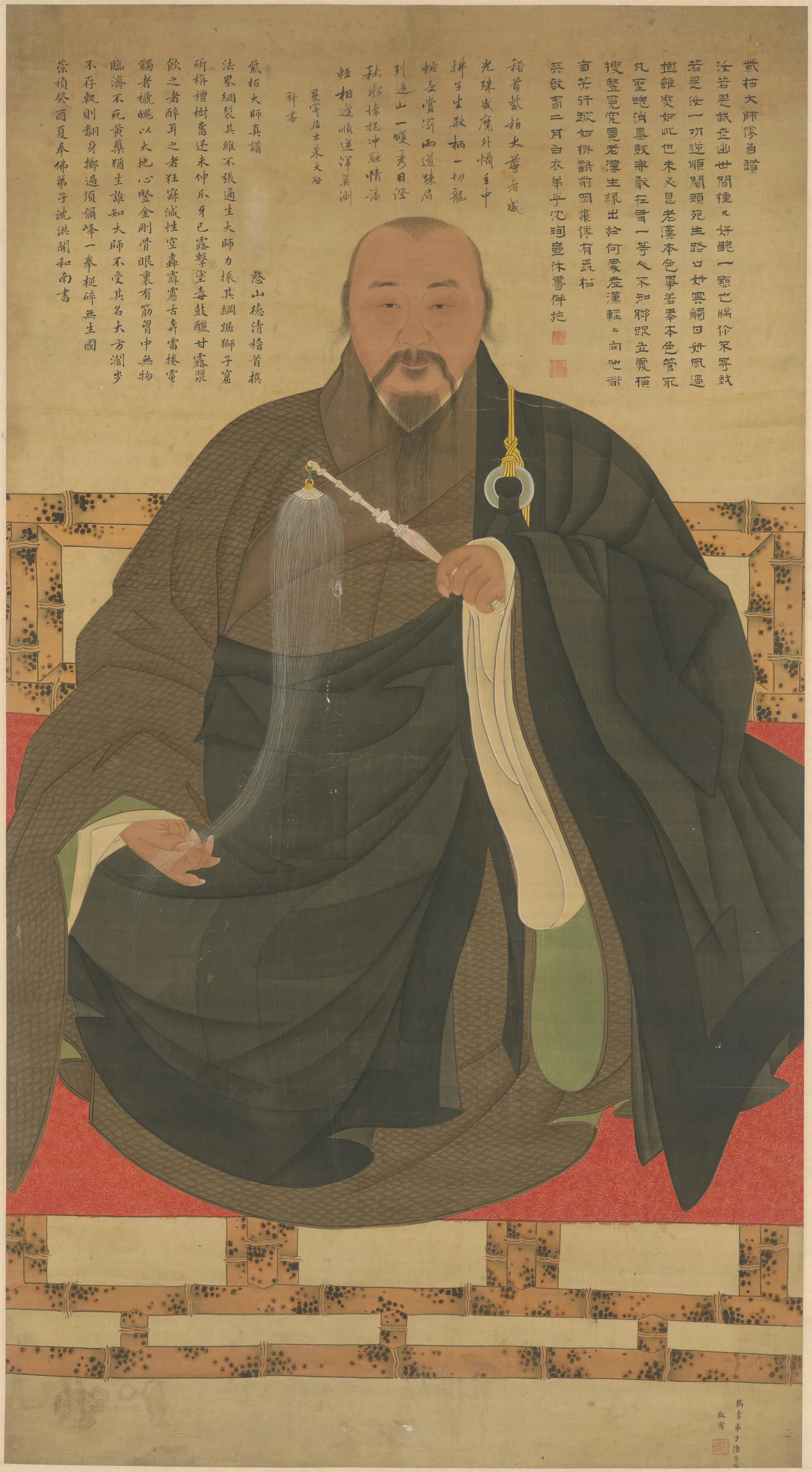 明朝【陆鸣凤】《画紫柏大师像轴》