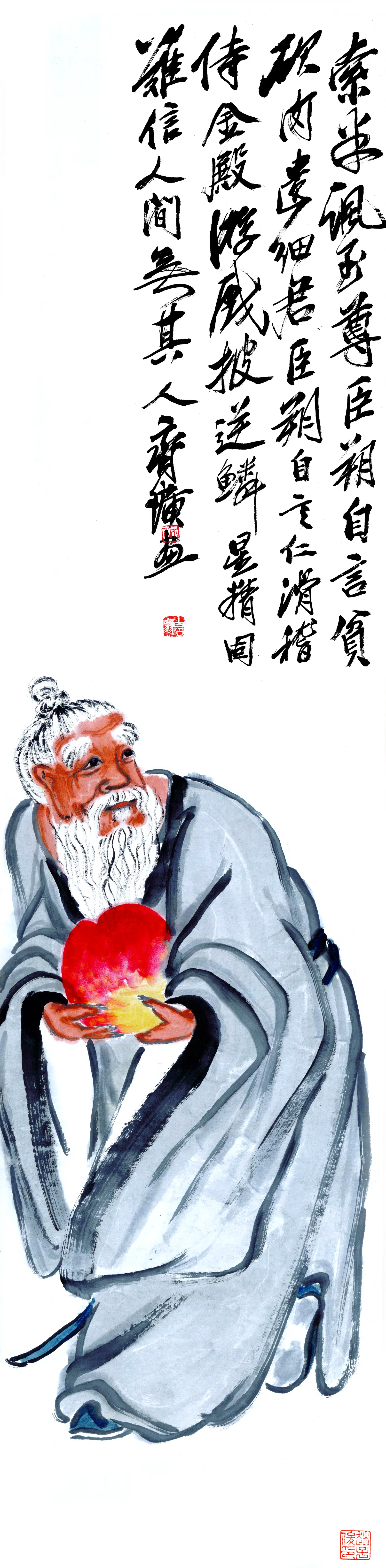 近现代【齐白石】《东方朔偷桃图(2)》