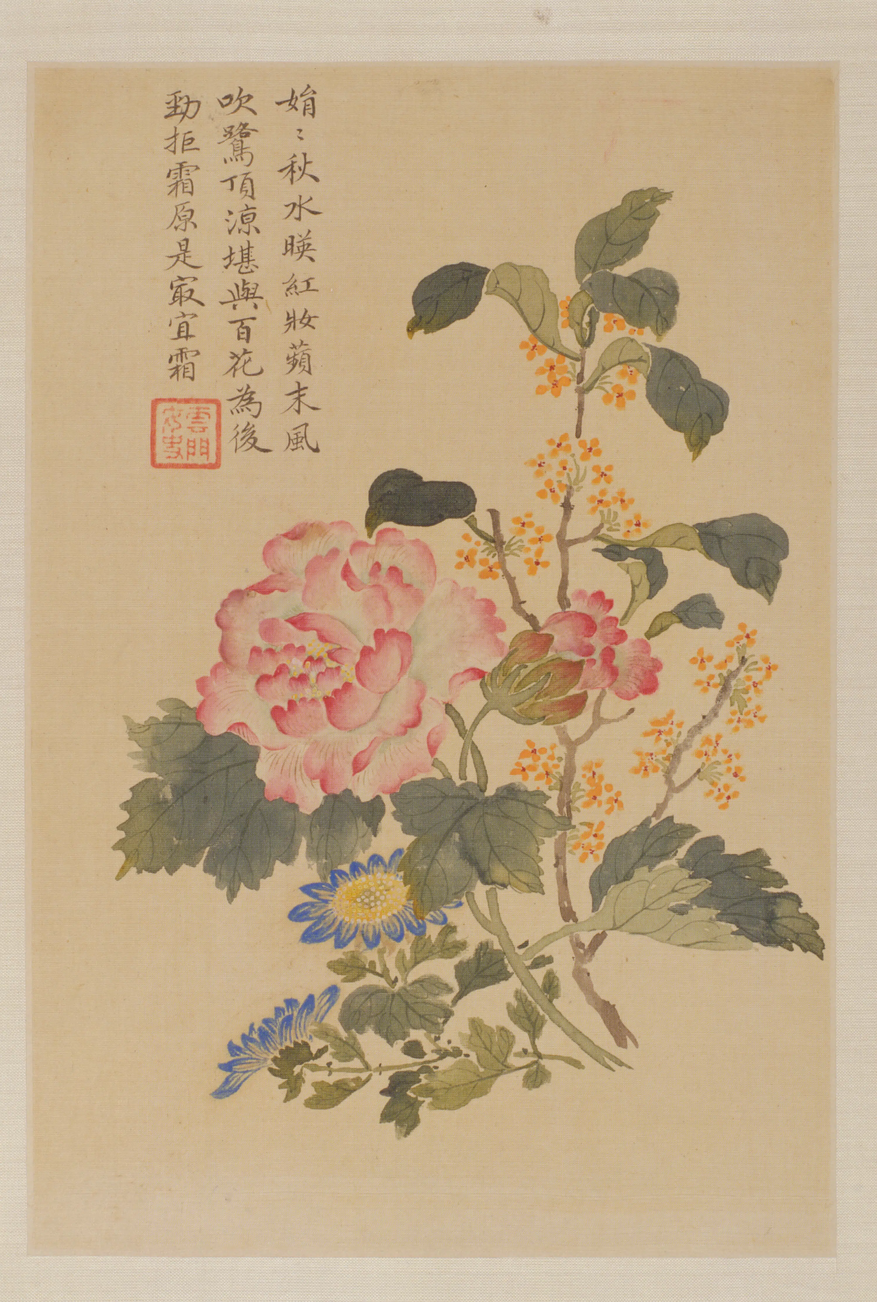 清代【金礼嬴】《花卉册(5开)》 第3张 清代【金礼嬴】《花卉册(5开)》 第3张