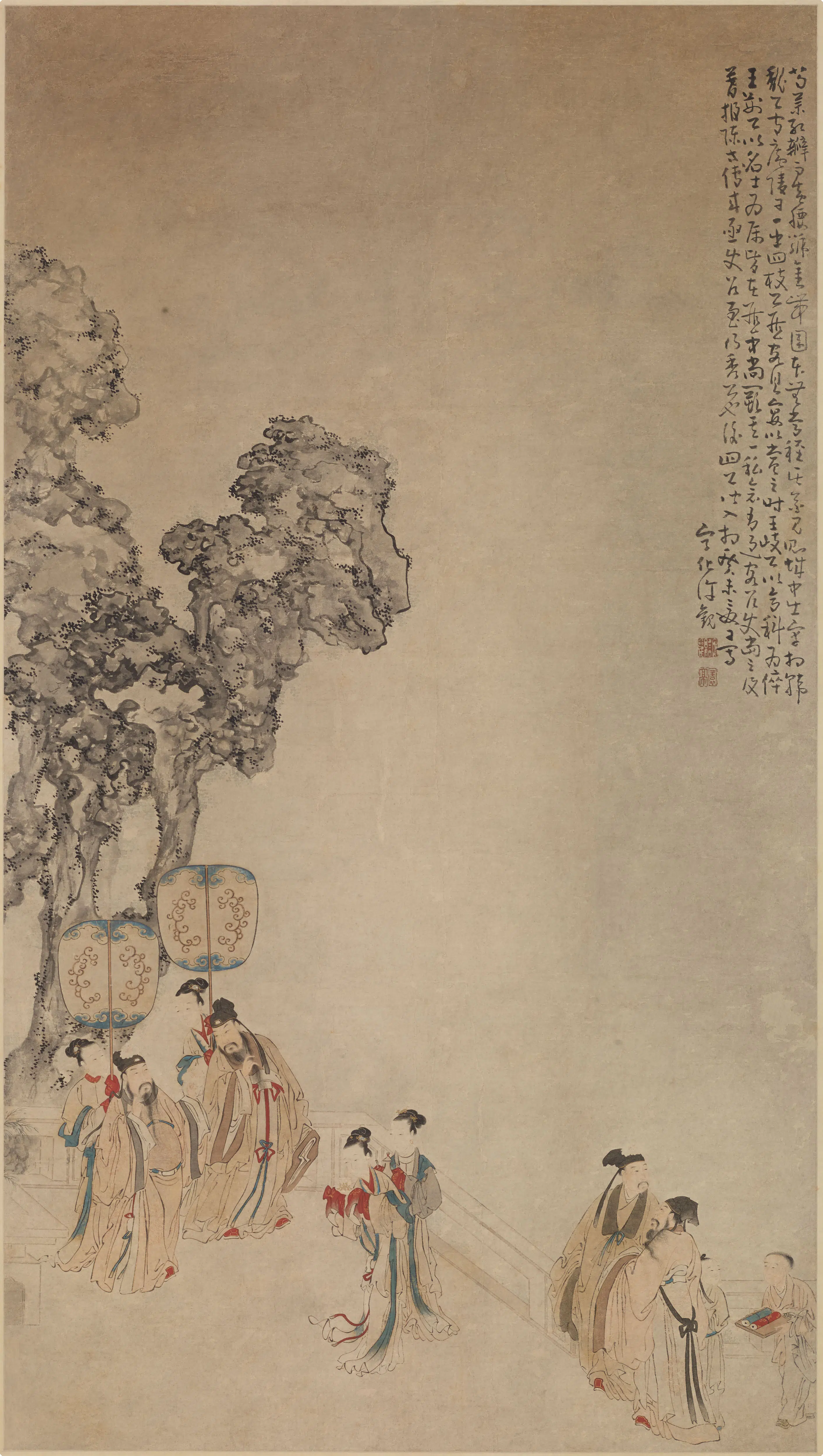 清代【黄观（许观）】《金带围图轴》