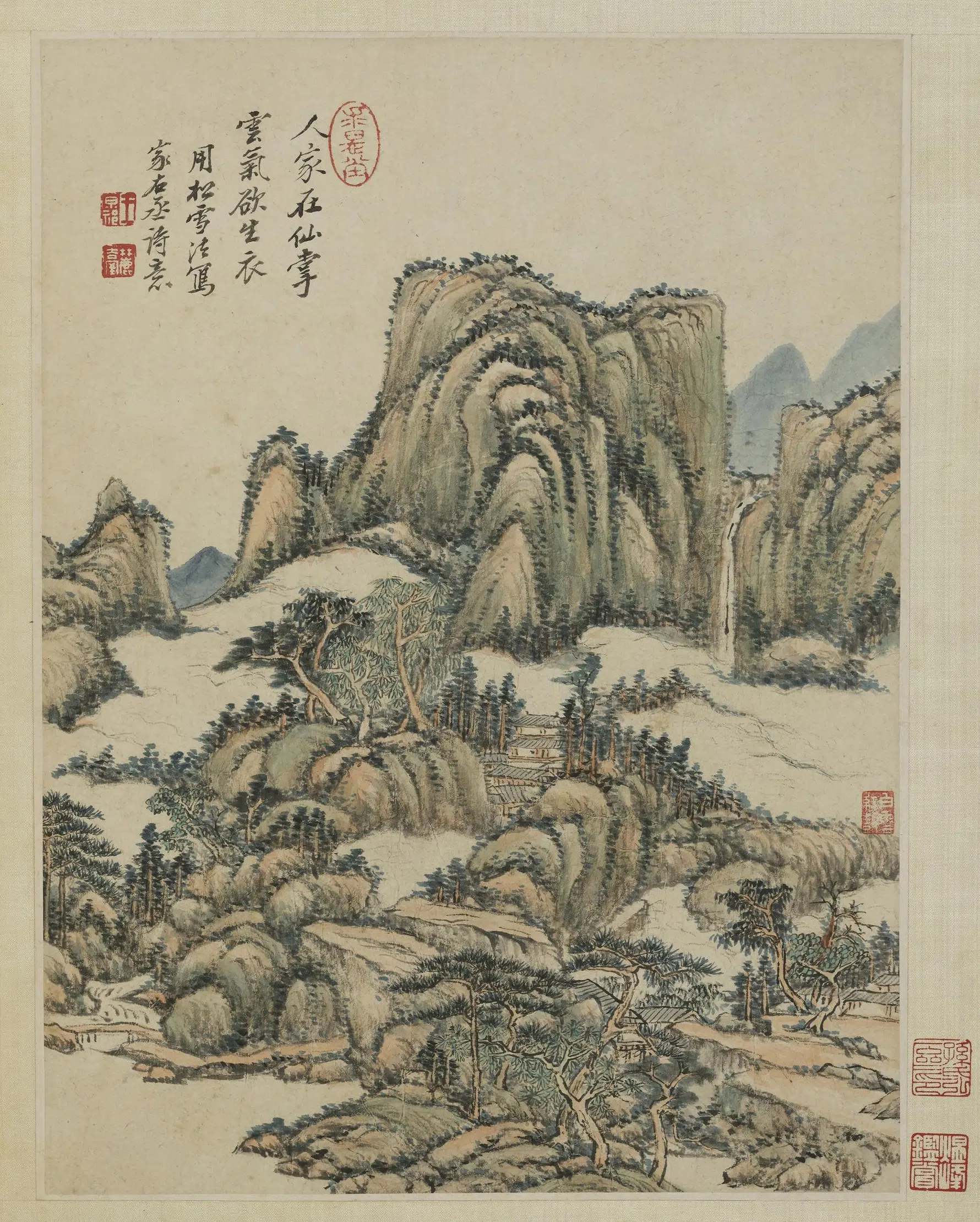 清代【王原祁】《仿古山水图册-2》 第10张 清代【王原祁】《仿古山水图册-2》 第10张