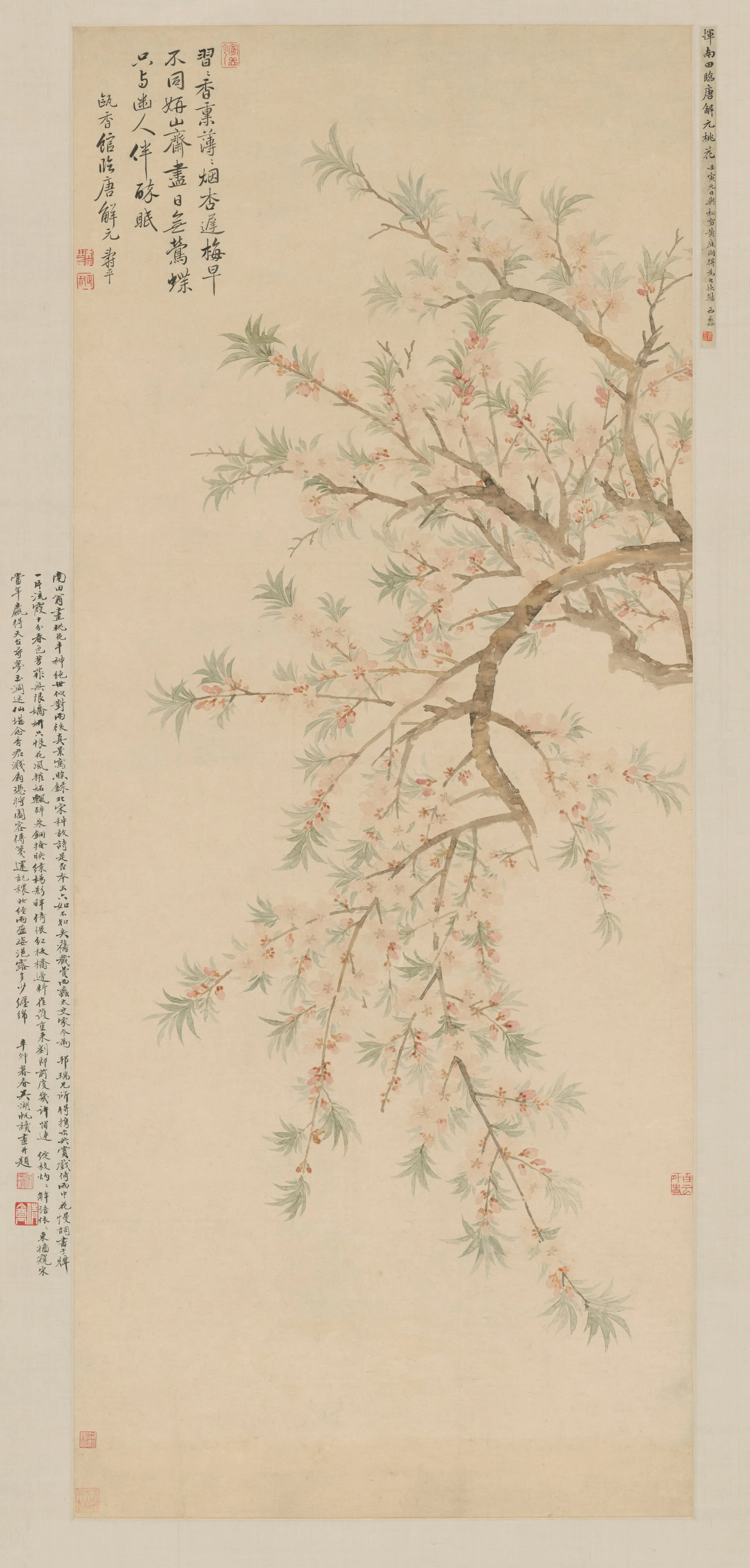 清代【恽寿平】《桃花图轴》