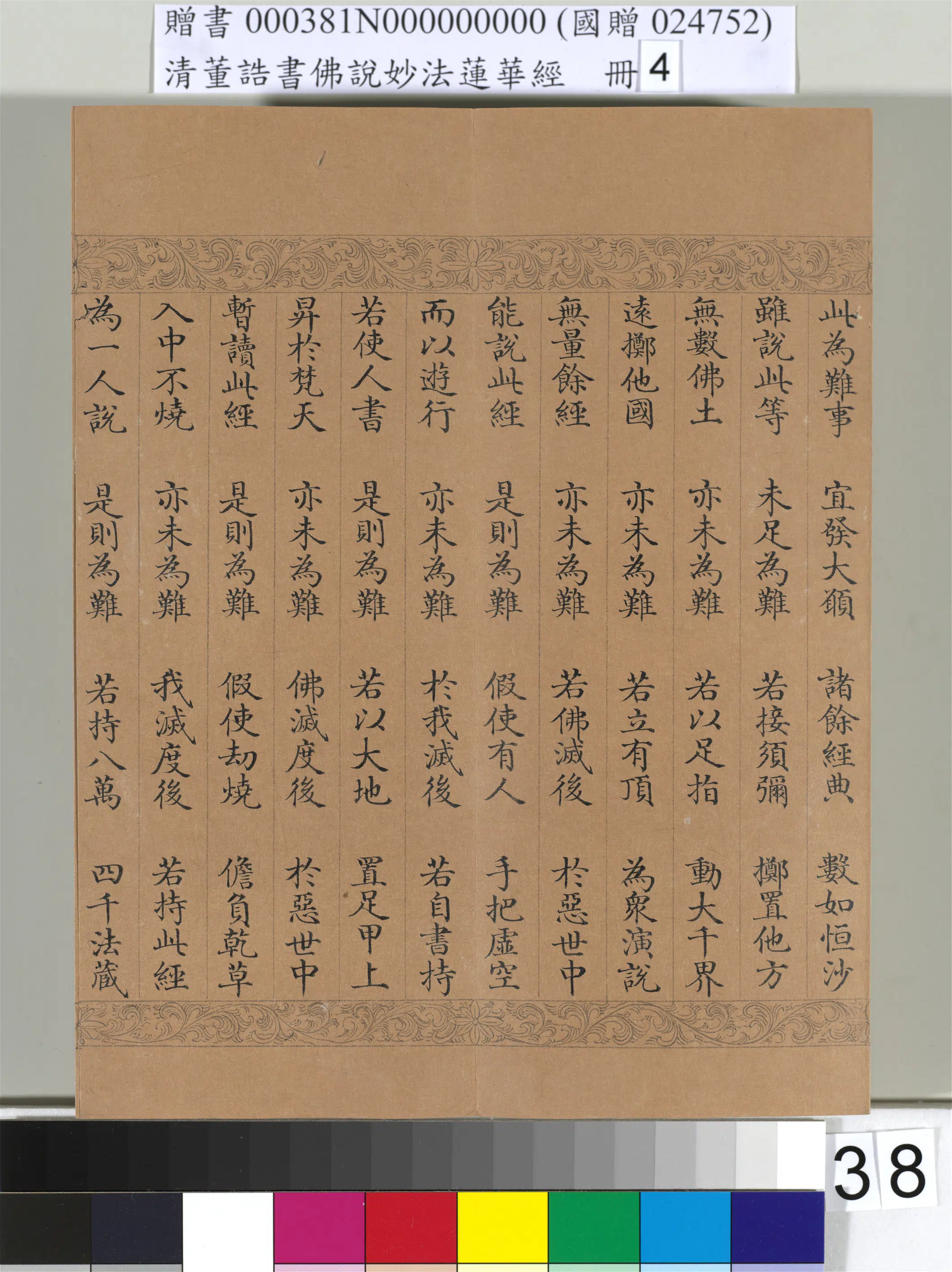清代【董诰】《佛说妙法莲华经(四)册-54开》 第33张 清代【董诰】《佛说妙法莲华经(四)册-54开》 第33张