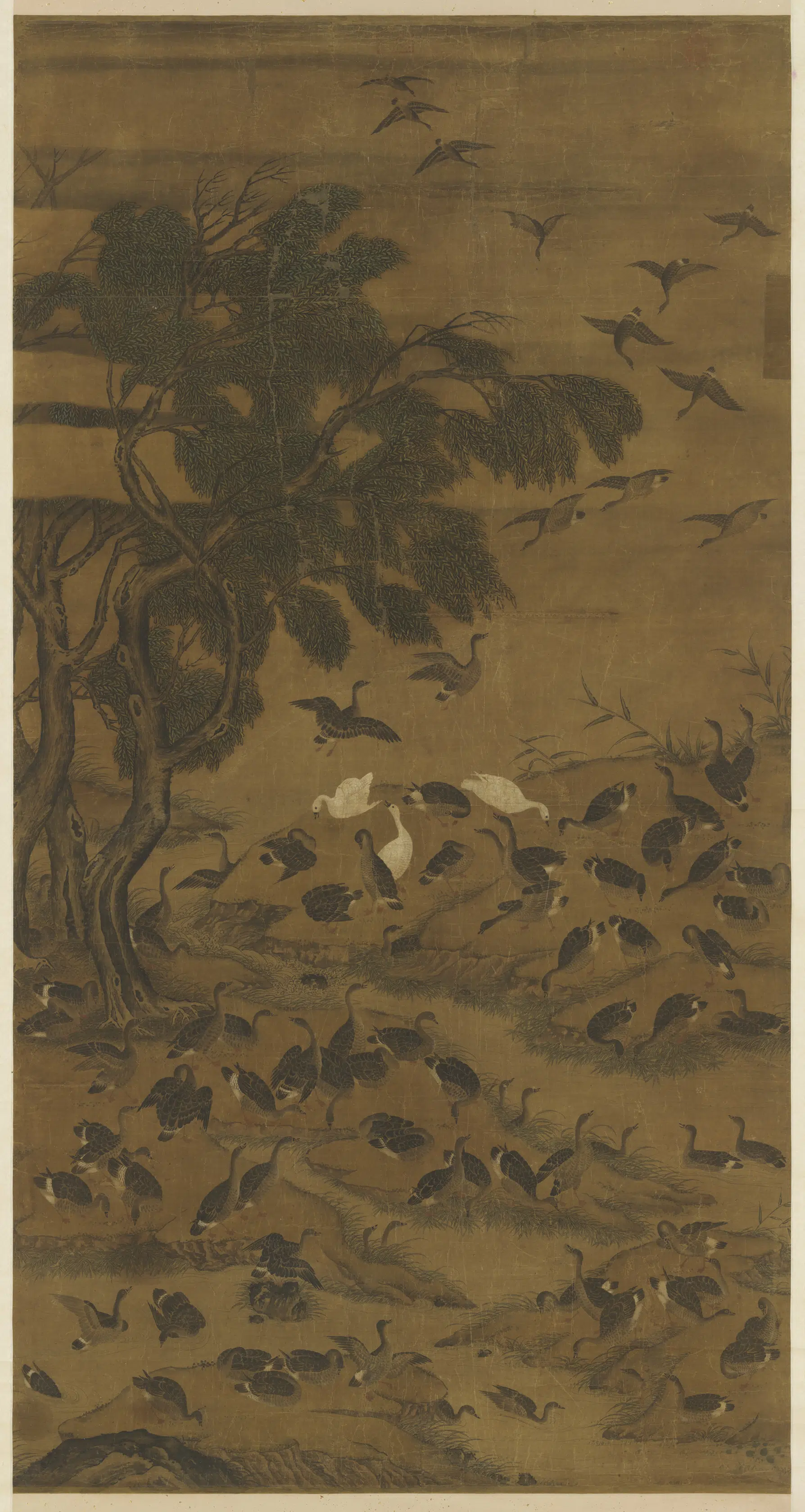 元代《元人画百雁图轴》