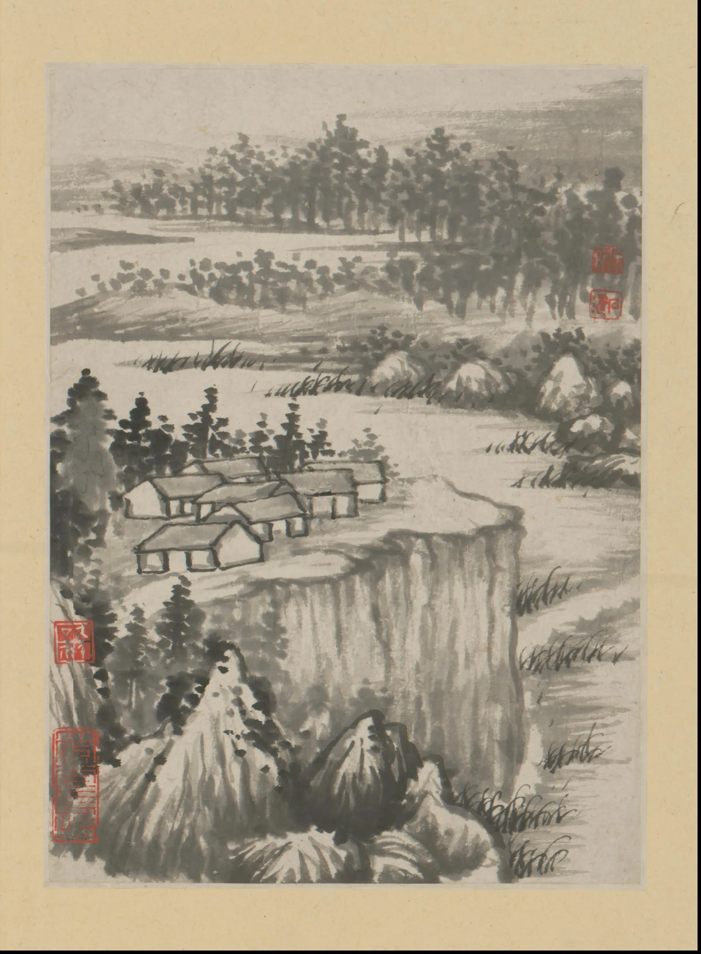 清代【石涛】《金山龙游寺诗意册（13开）》 第7张