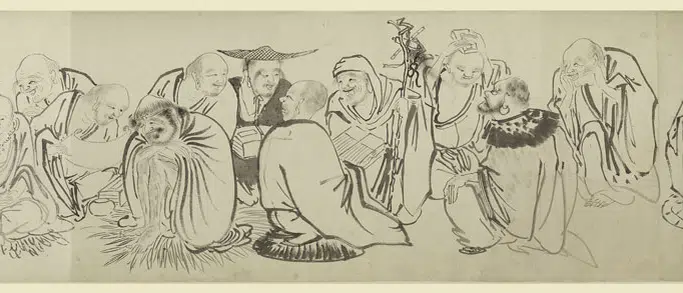 明朝【李麟】《白描罗汉图卷》 第12张 明朝【李麟】《白描罗汉图卷》 第12张