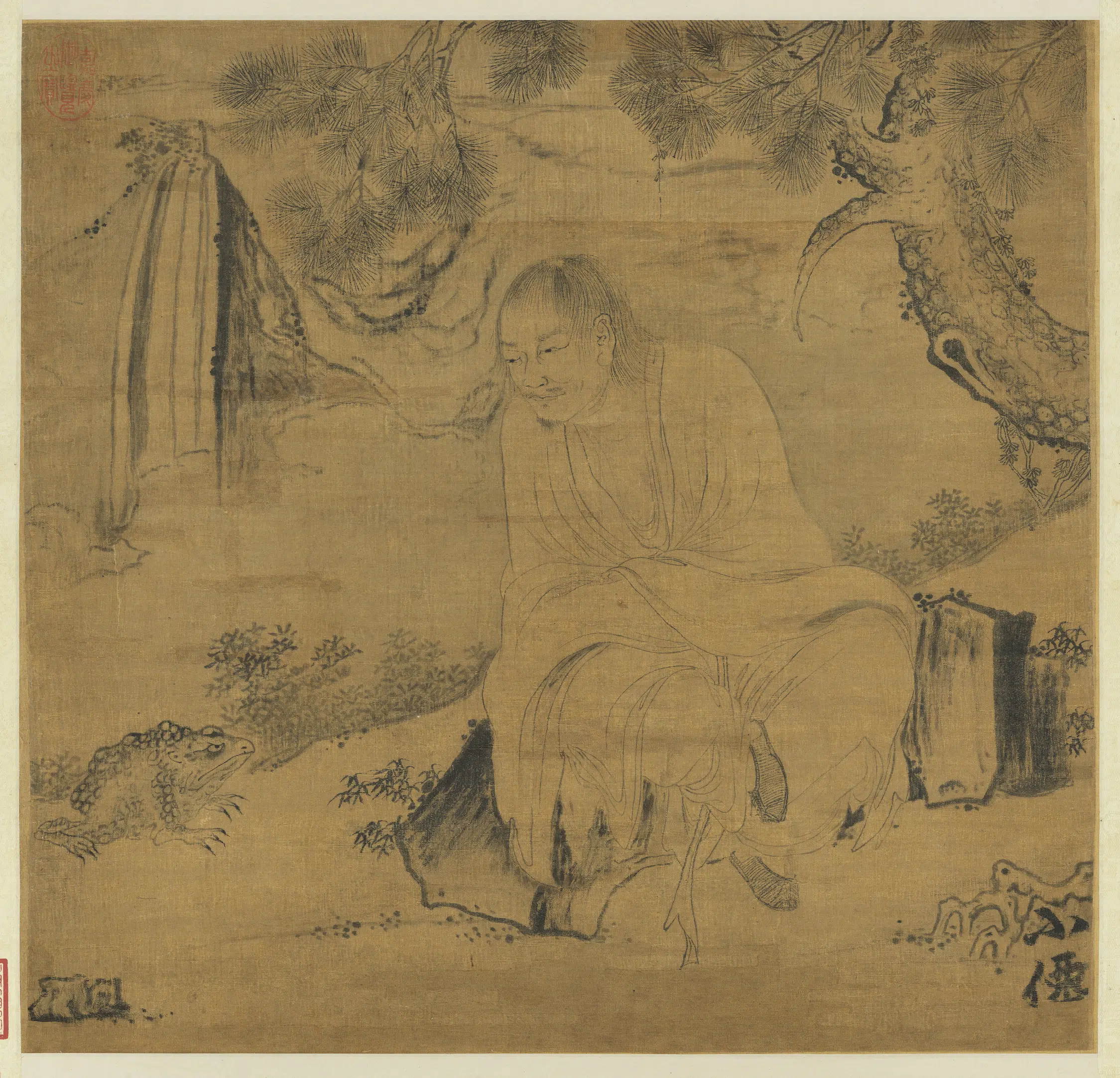 明朝【吴伟】《画刘海蟾图轴》