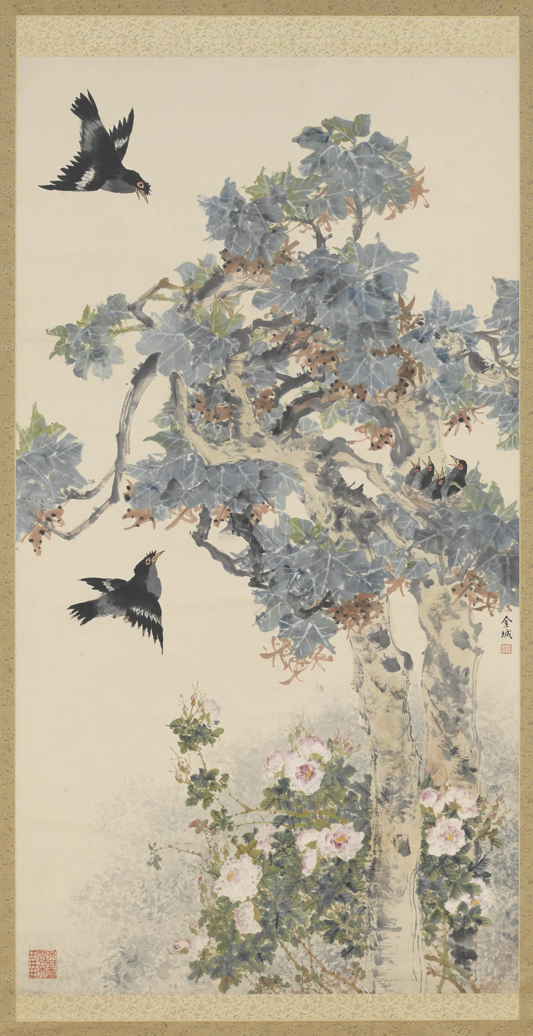 近现代【金城】《花鸟图轴》
