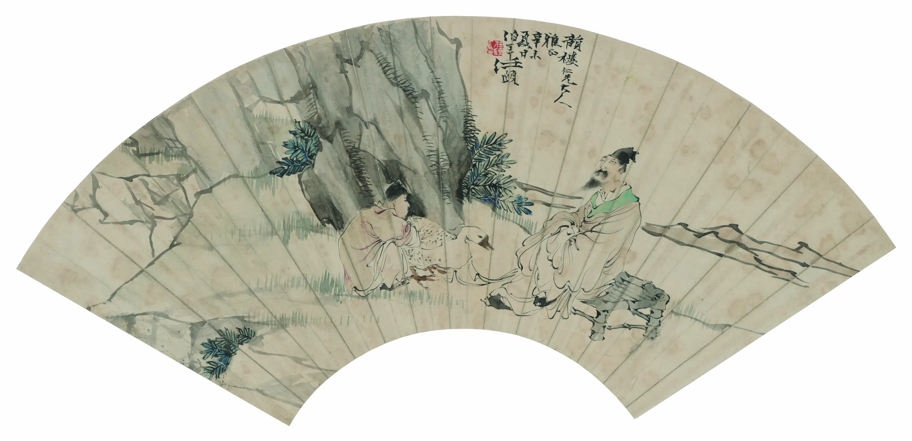 近现代【齐白石】《折枝花卉扇面-2》
