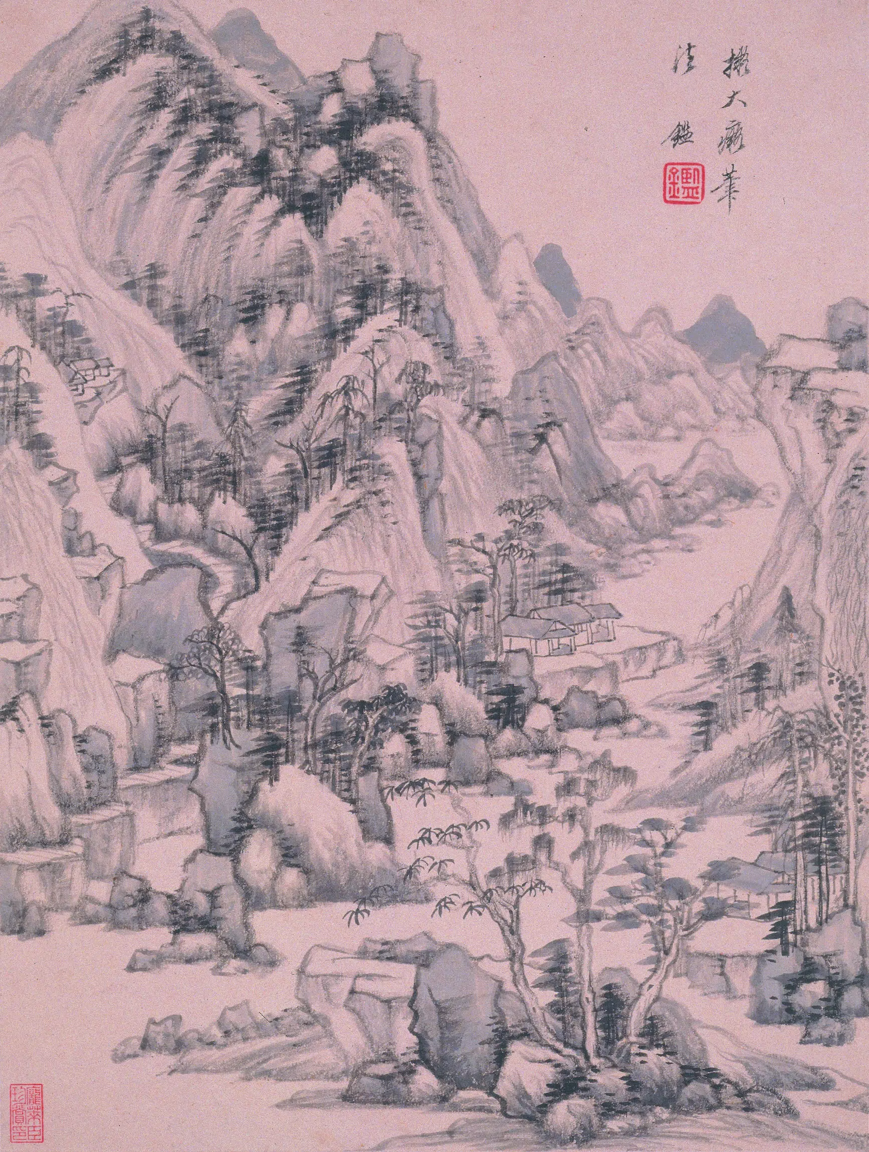 清代【王鉴】《仿古山水册-4》 第8张 清代【王鉴】《仿古山水册-4》 第8张