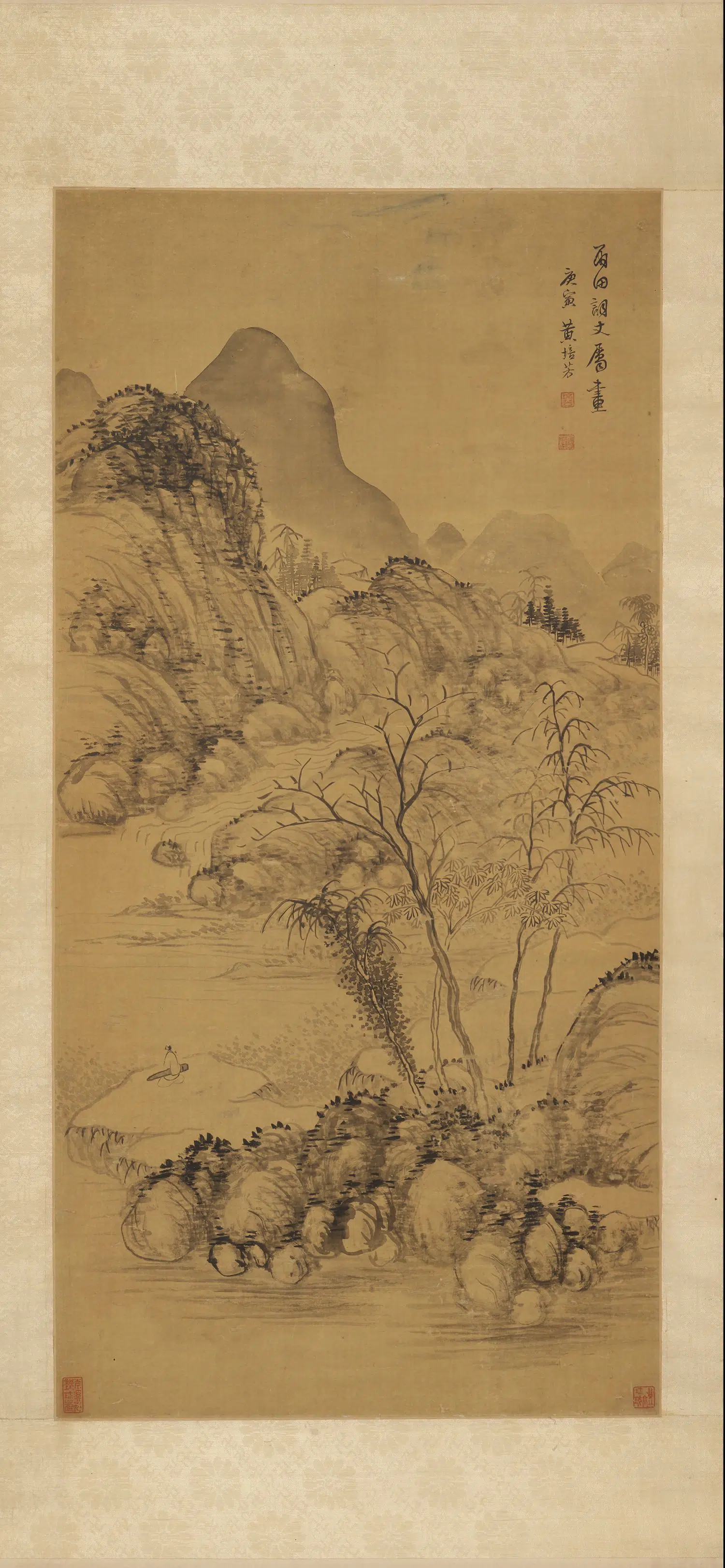 清朝【黄培芳】《山水立轴》