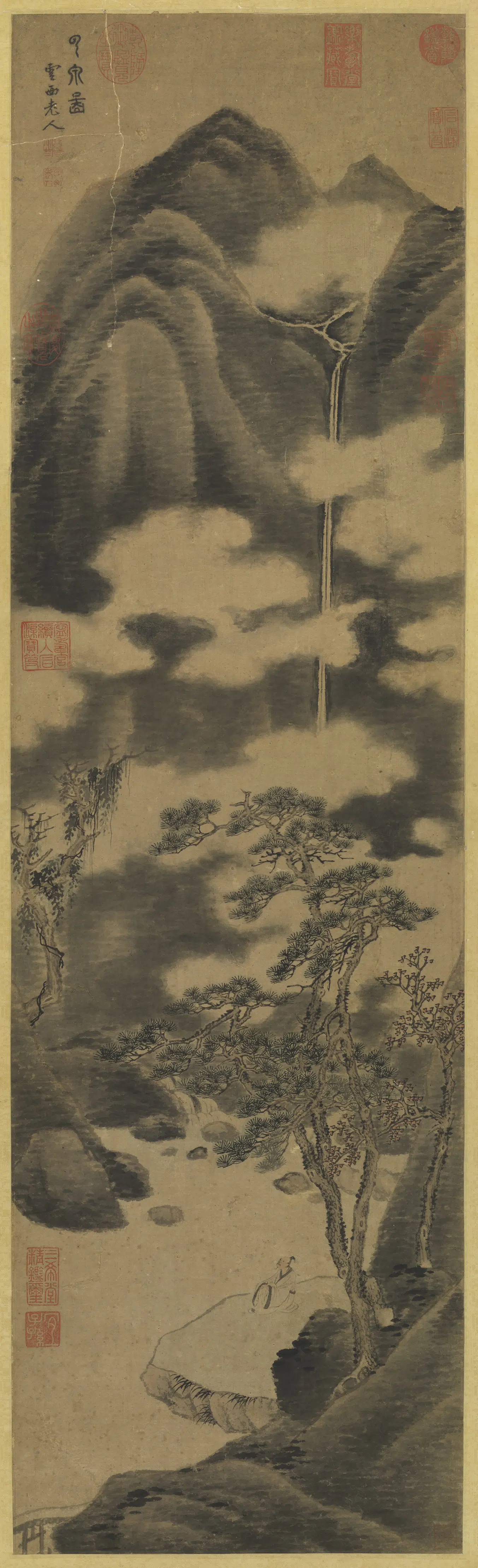元代【曹知白】《云泉图轴》