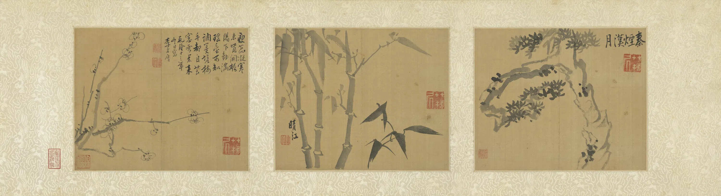 清代【李方膺】《松竹梅单片图》 第1张