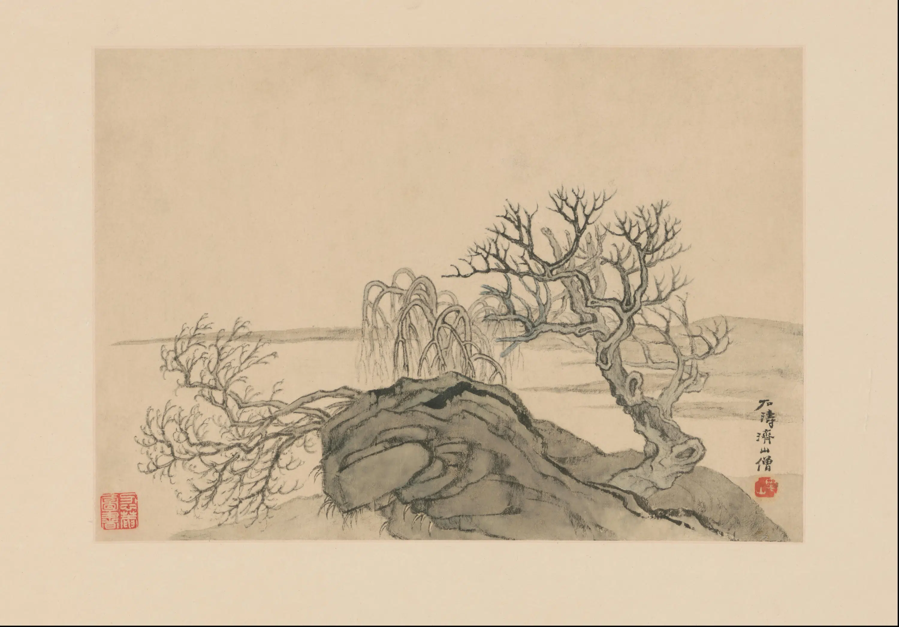 清代【石涛】《山水册(10开)》 第1张 清代【石涛】《山水册(10开)》 第1张
