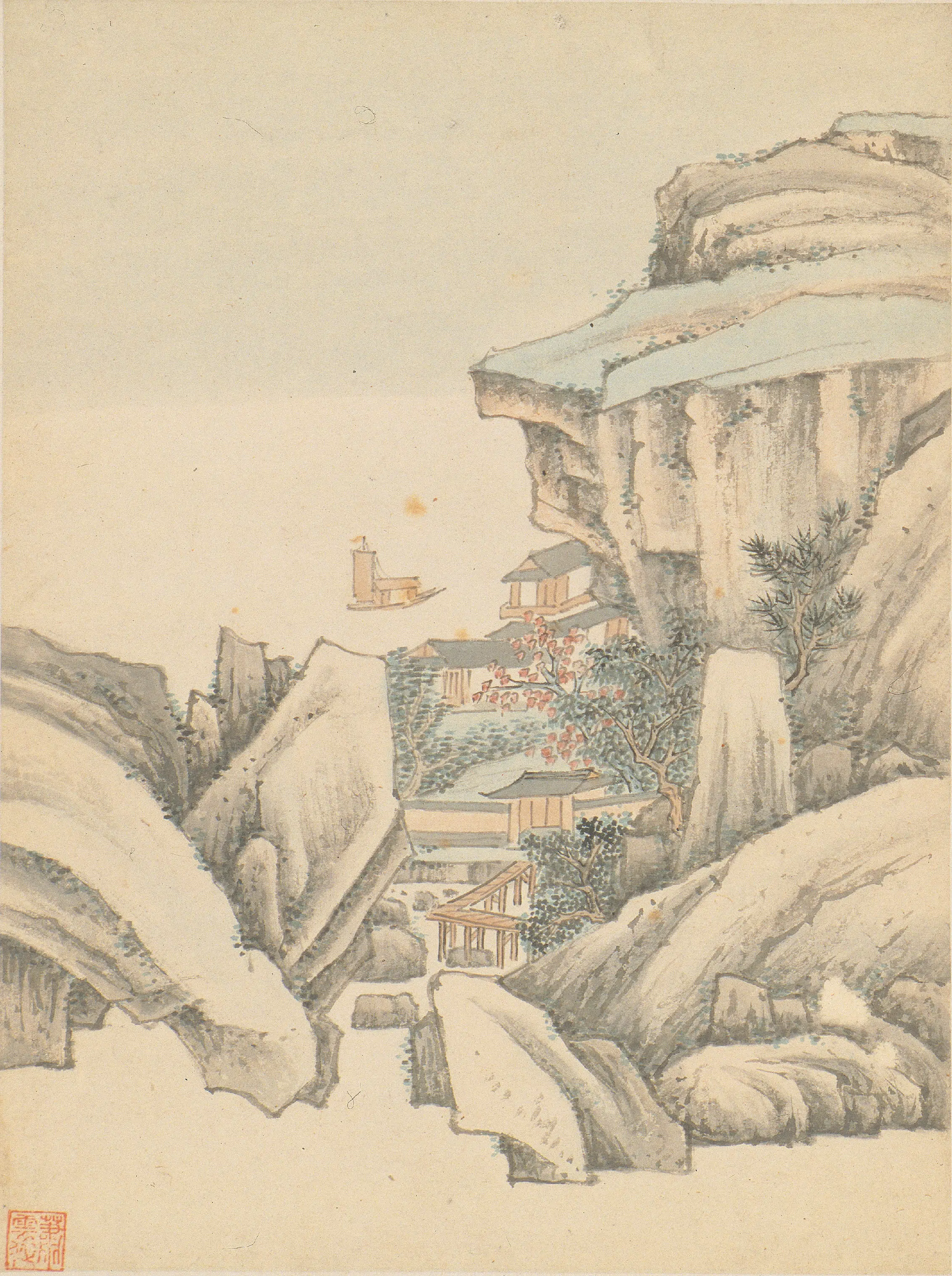 清代【萧云从】《山水册》 第7张 清代【萧云从】《山水册》 第7张