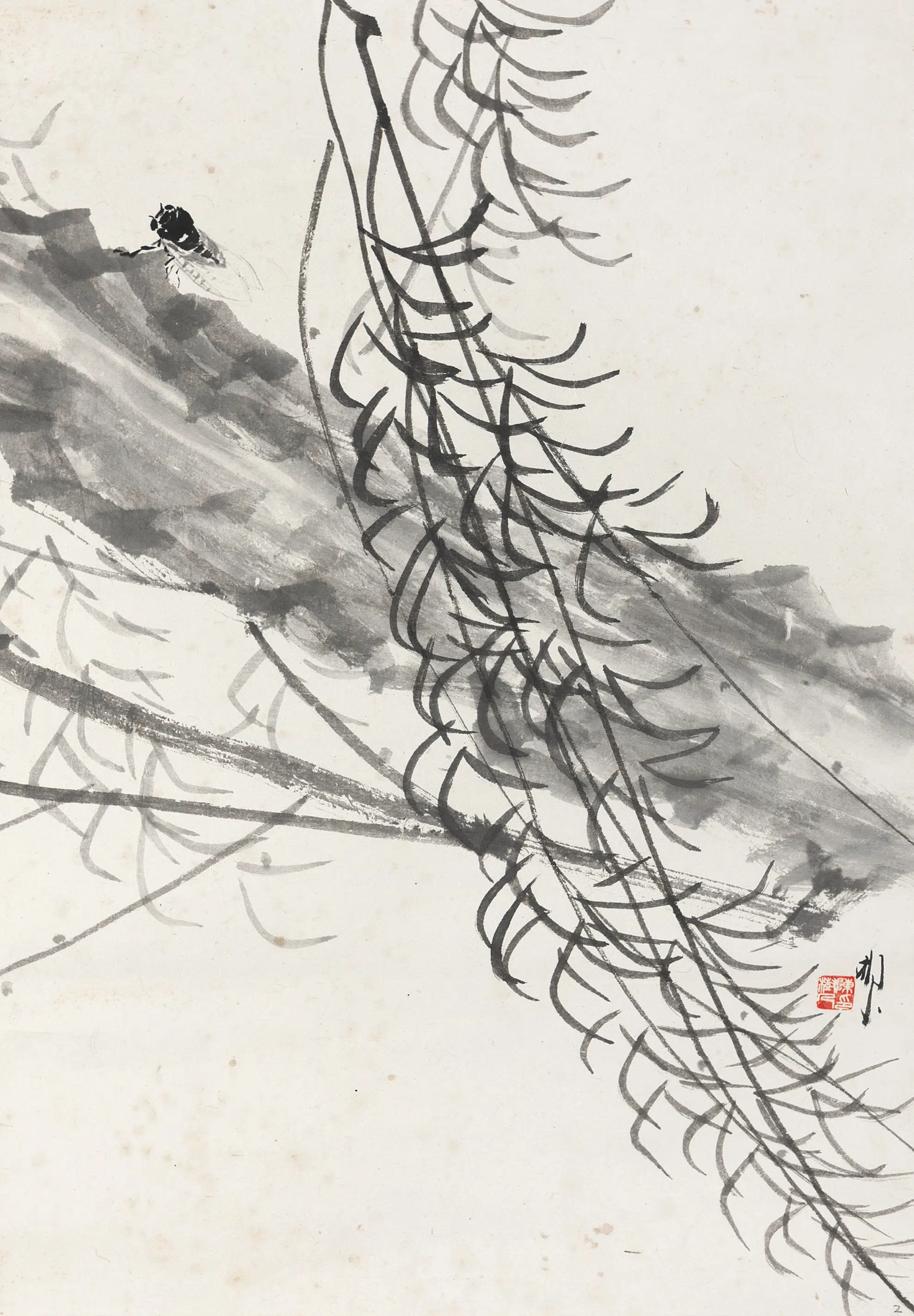 近代【陈树人】《柳蝉轴》