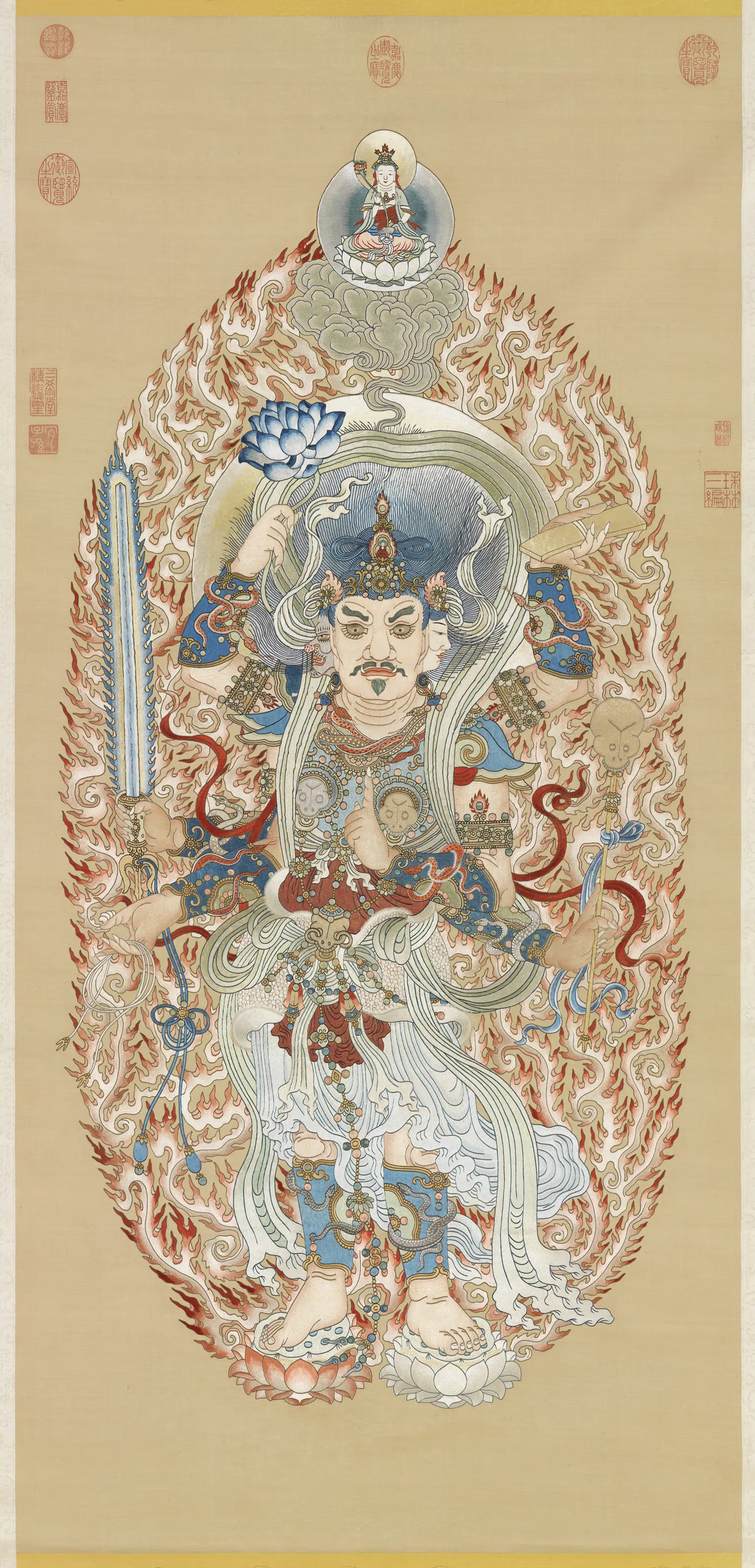 《绣线佛像（十二）明王图轴》