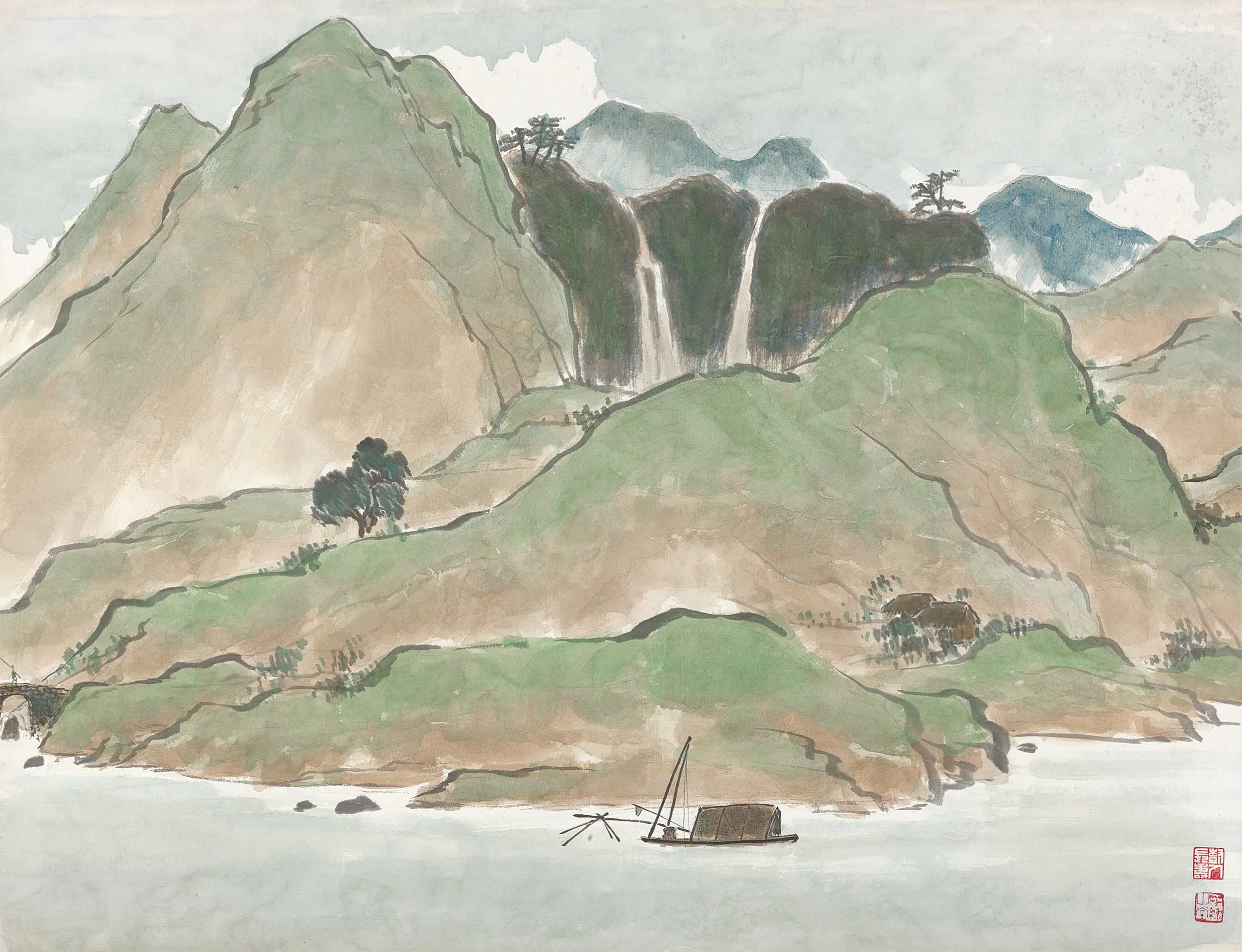 近代【陈树人】《山水轴-1》