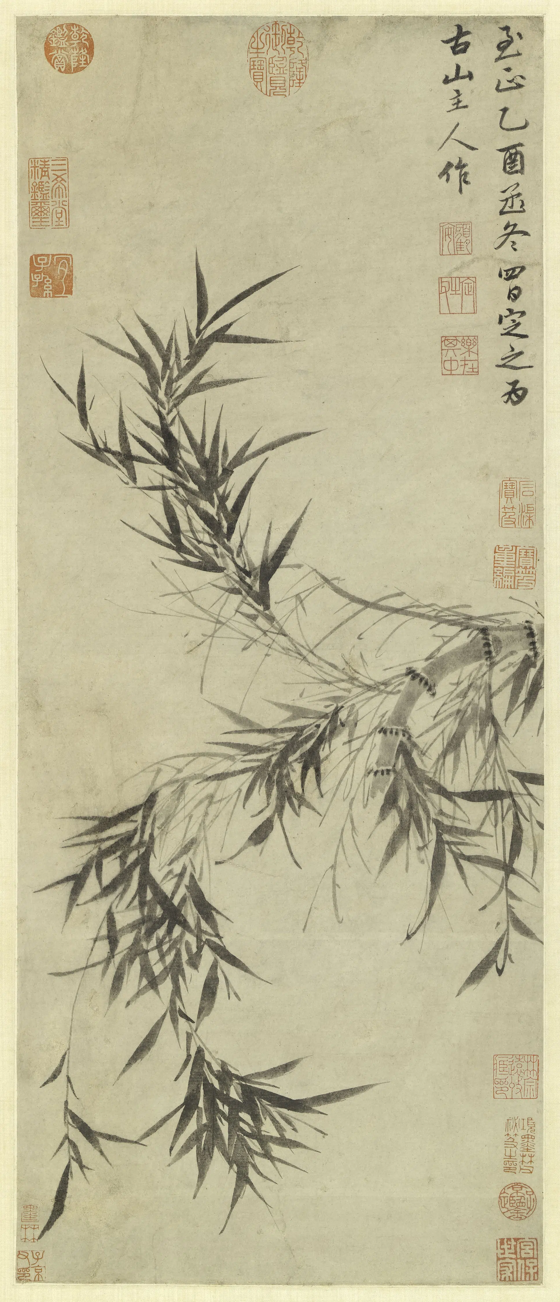 元朝【顾安】《墨竹轴》
