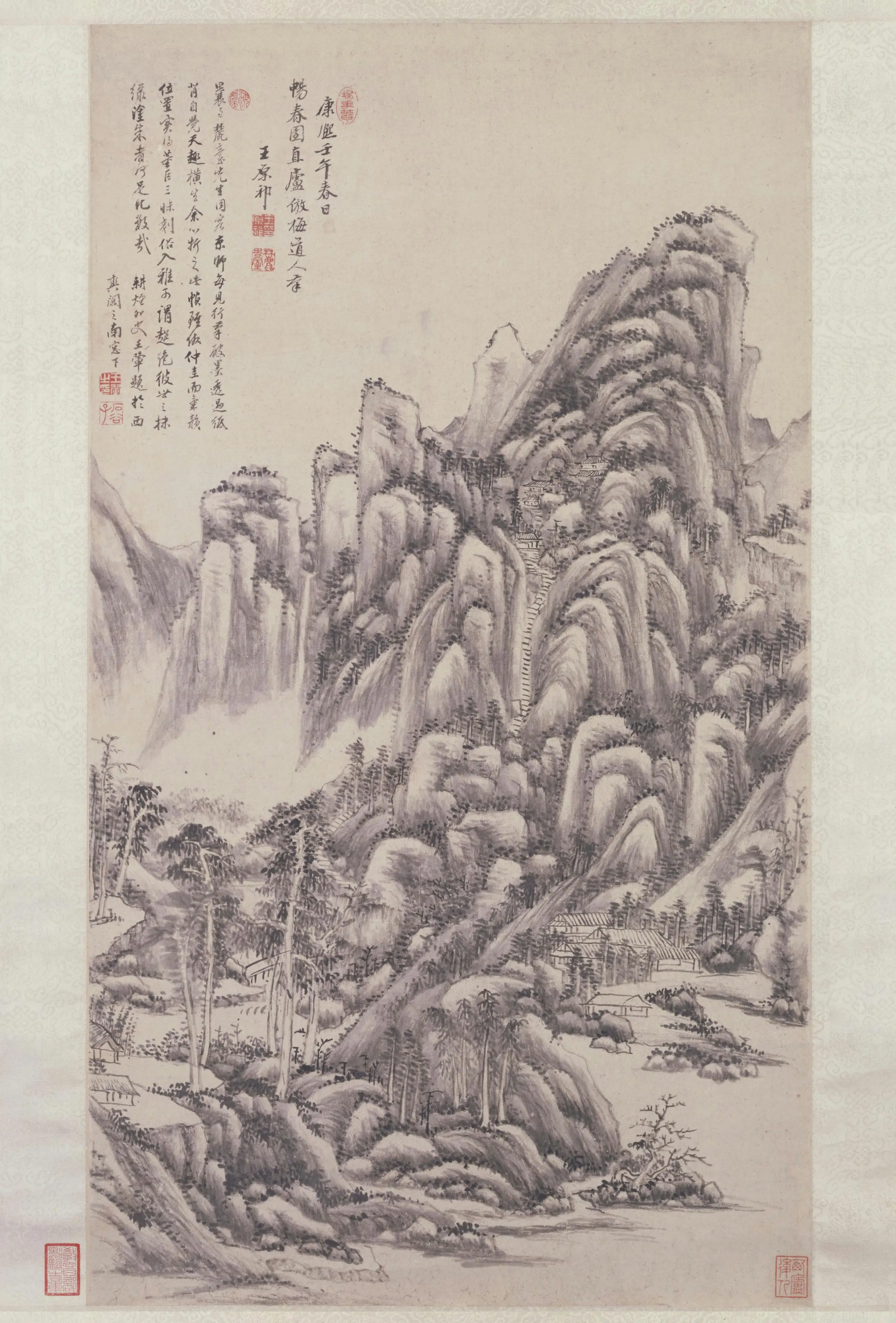 清代【王原祁】《仿梅道人山水图轴》